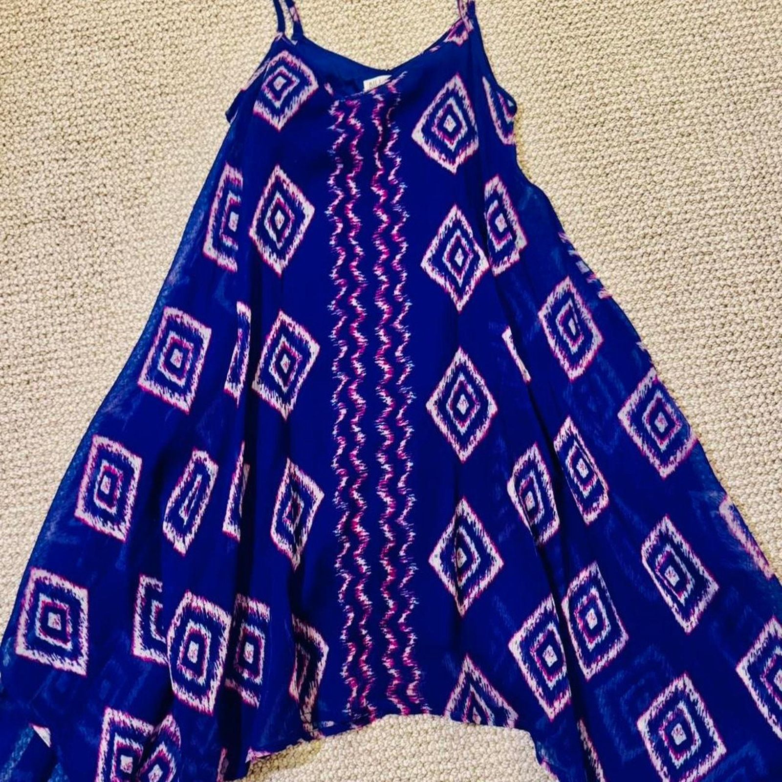 Billabong Purple patterned summer, beach, boho mini dress Size S / US 4 / IT 40 - 5 Thumbnail