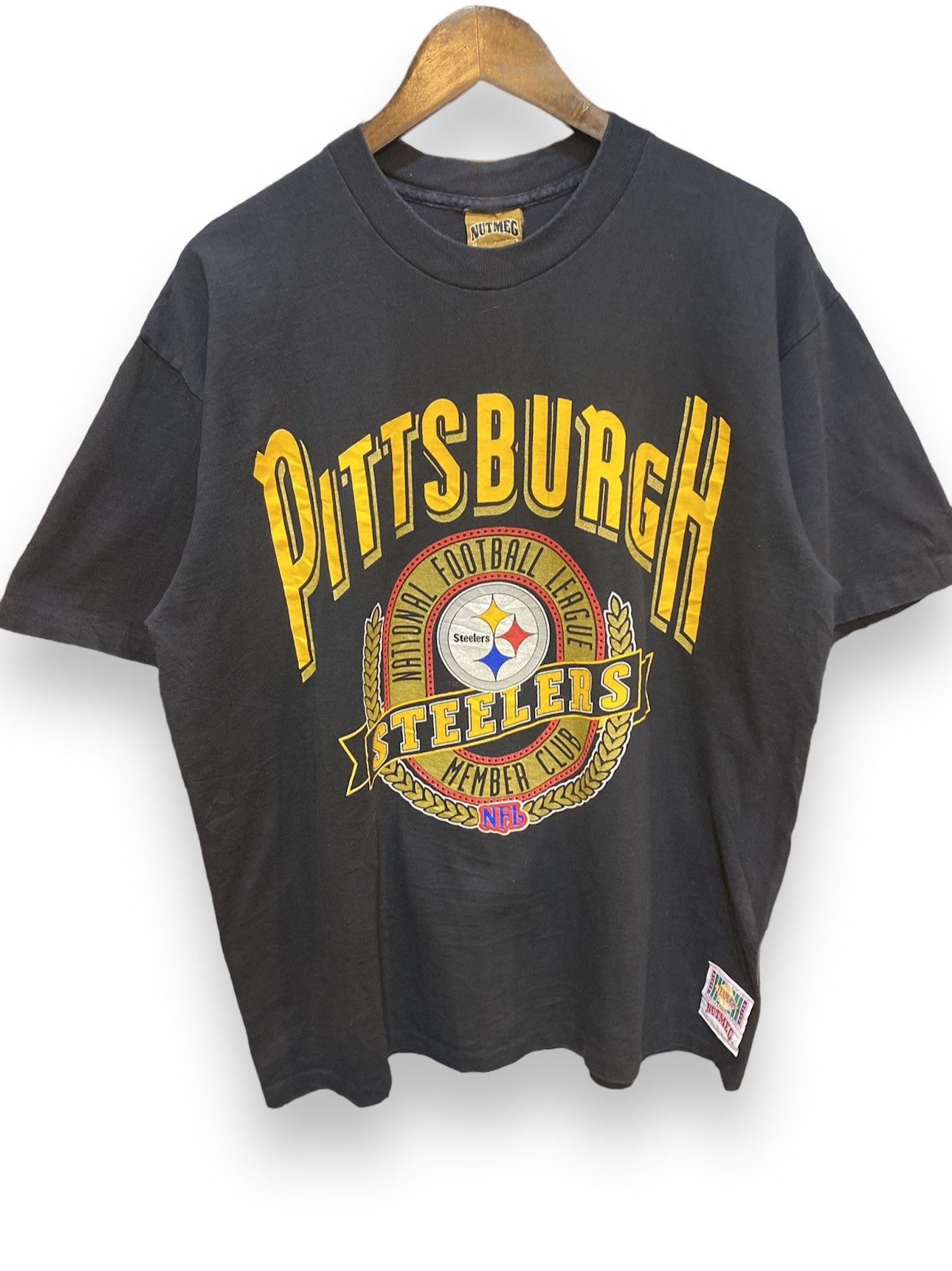 image of Vintage Pittsburgh Nfl Steelers Tee in Black, Men's (Size Large)