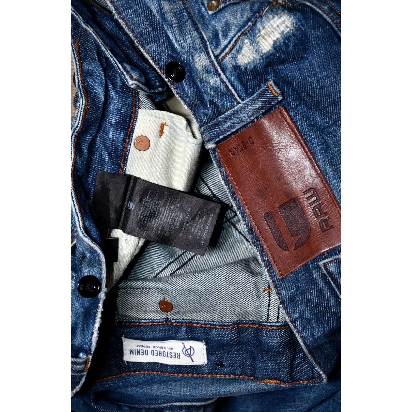 G-Star G-Star Raw US Lumber Tapered Red Listing Selvedge Denim Jeans W33 L32 Mens Blue Denim Listing 5-Pocket Design Vintage: No not Vintage Size US 33 - 2 Thumbnail