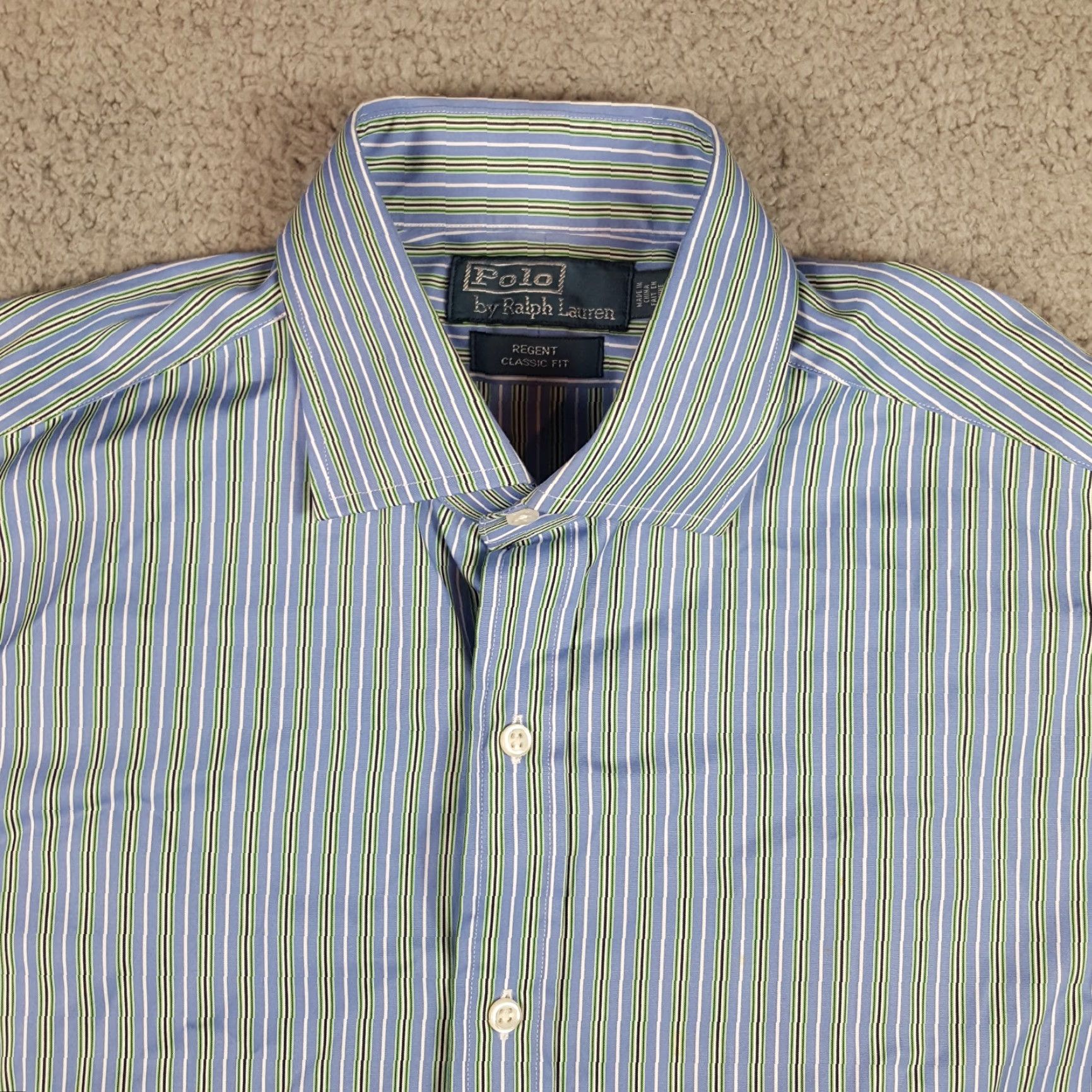 Ralph Lauren VINTAGE Ralph Lauren Preppy Striped Button Down Shirt M Blue Long Sleeve Pony Logo Classic 90s Mens Size US M / EU 48-50 / 2 - 3 Thumbnail