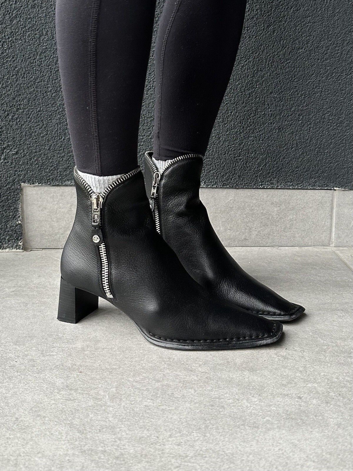 Alexander Wang Alexander Wang Lane Zip Leather Square Toe Ankle Heel Boots Size US 8 / IT 38 - 8 Thumbnail