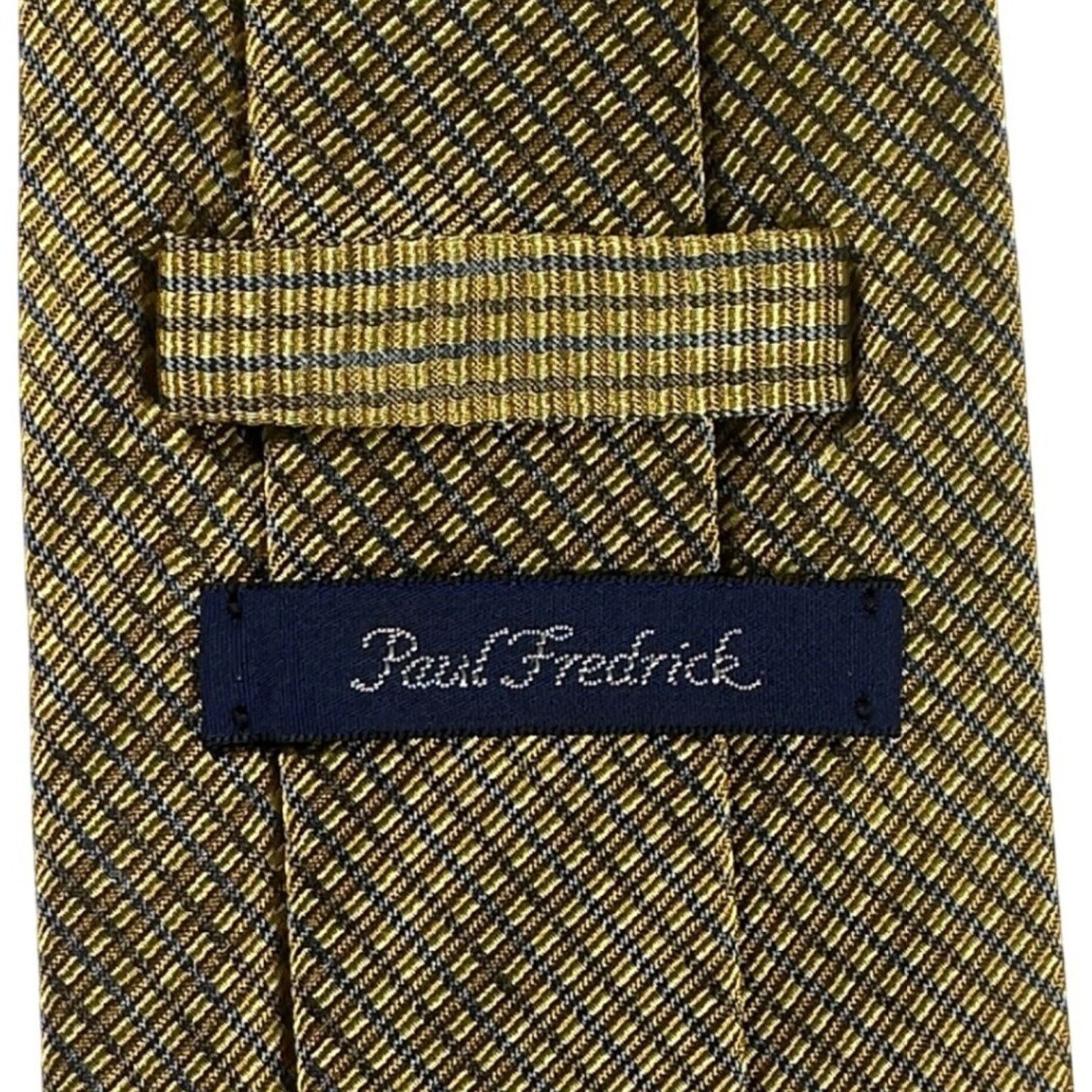 Paul Fredrick Paul Fredrick Gold Textured Silk Tie Made in USA NWT Size ONE SIZE - 4 Thumbnail