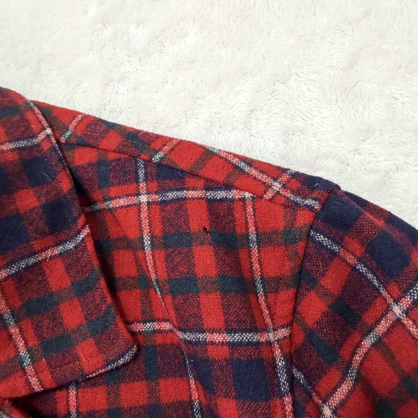 Pendleton VINTAGE Pendleton Blazer Sport Coat Mens Large Red Plaid Wool Jacket Made USA Size 42R - 4 Thumbnail