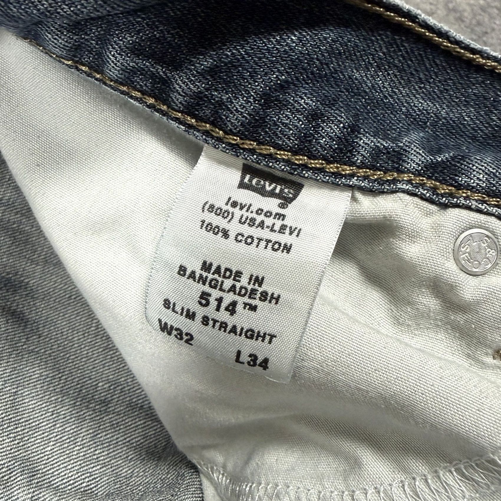 Levi's Levi's 514 Slim Straight Jeans Men's Blue Denim Size 32x33 Size US 32 / EU 48 - 7 Thumbnail