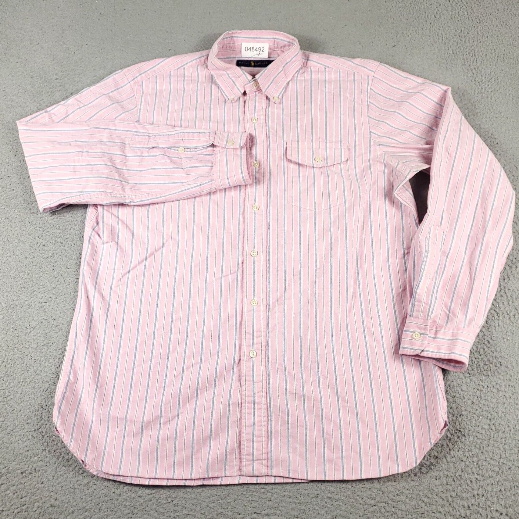 Ralph Lauren Ralph Lauren Shirt Mens Large Pink Striped Button-Up Long Sleeve Cotton Size US L / EU 52-54 / 3 - 2 Thumbnail