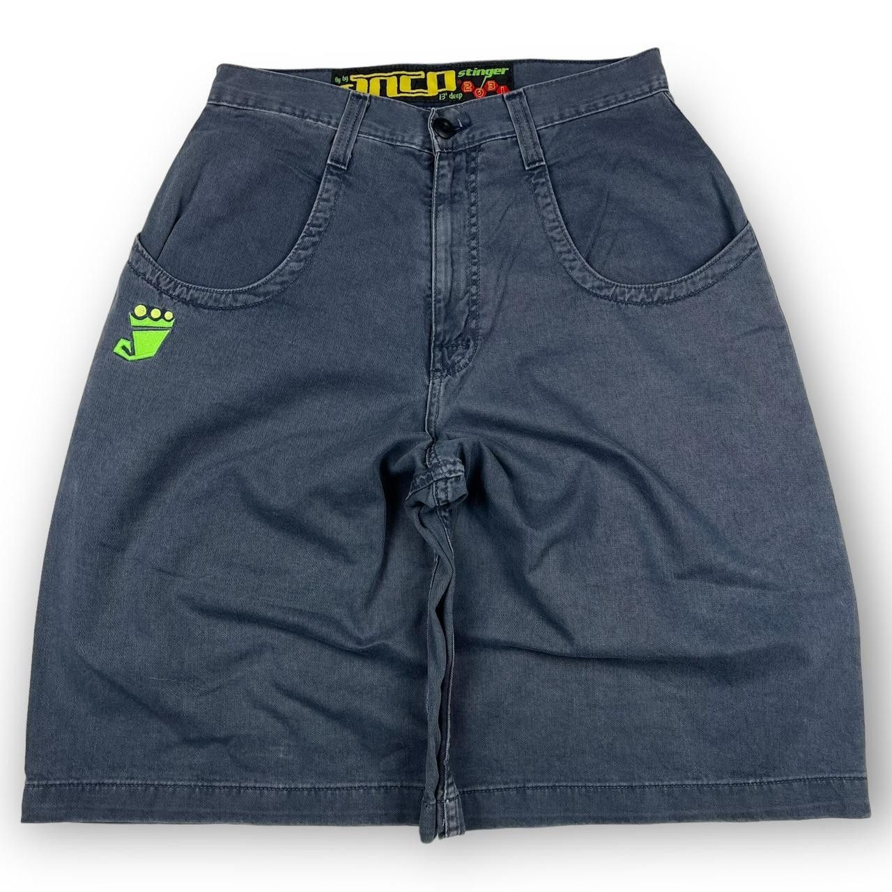 JNCO JNCO Men's Navy and Green Shorts Size US 31 - 1 Thumbnail