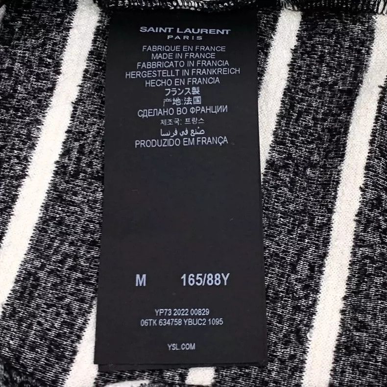 Saint Laurent Paris Saint Laurent Color-block logo embroidered striped crewneck Size US M / EU 48-50 / 2 - 6 Thumbnail