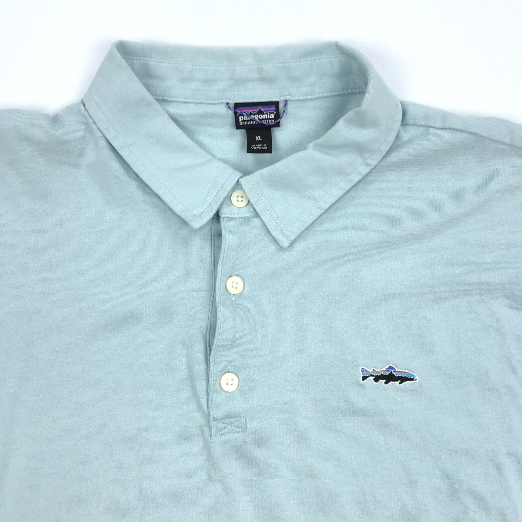 Patagonia Patagonia Polo Shirt Men's XL Organic Cotton Blue-Green Embroidered Fish Logo Golf Casual Everyday Size US XL / EU 56 / 4 - 3 Thumbnail