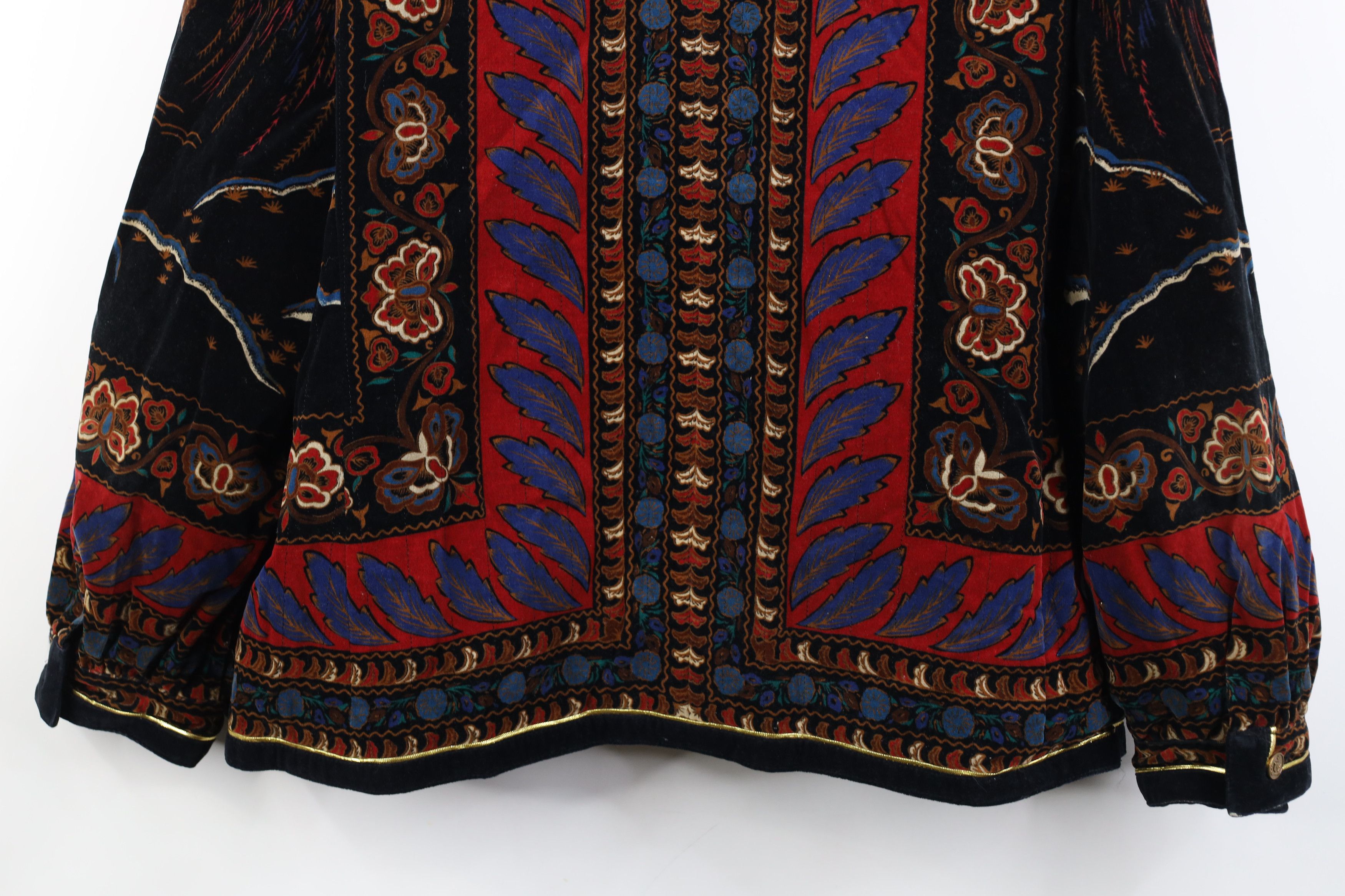 Vintage 70s Streetwear Velour Paisley Flower Blazer Jacket