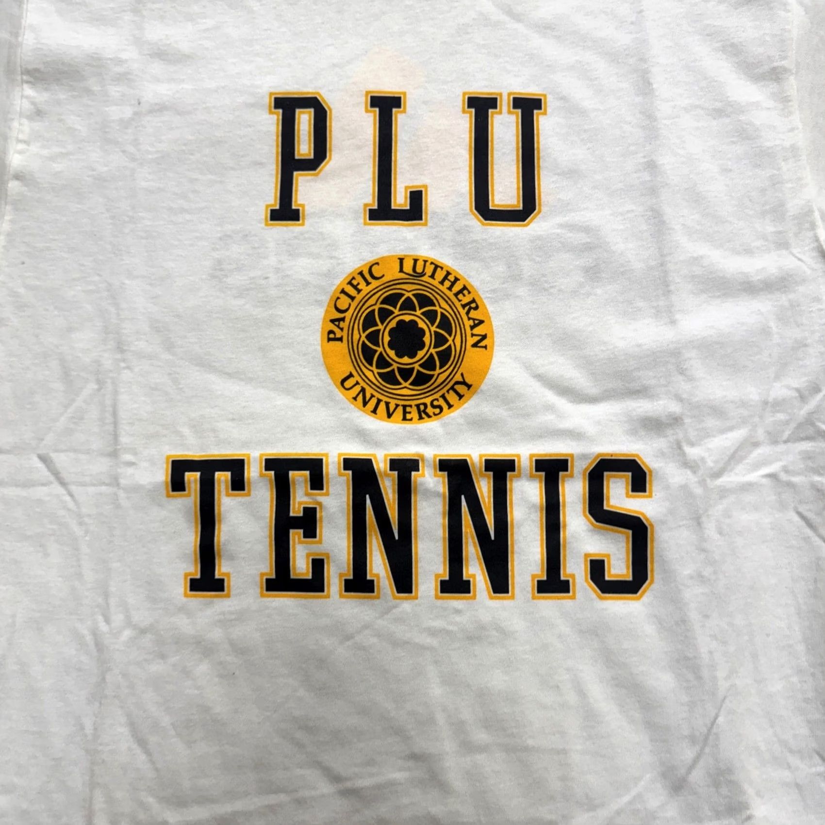 Adidas VTG Adidas Tennis T-shirt Mens M Shite Yellow Y2K 90s PLU University Shirt Size US M / EU 48-50 / 2 - 4 Thumbnail