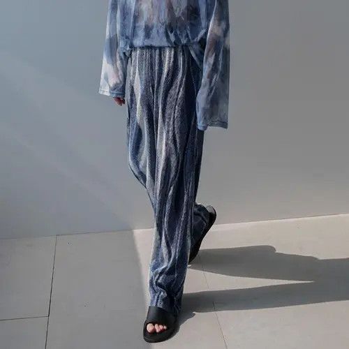 Jean Raw Edge Blue Stripped Pants Sweatpants Joggers Size US 30 / EU 46 - 4 Thumbnail