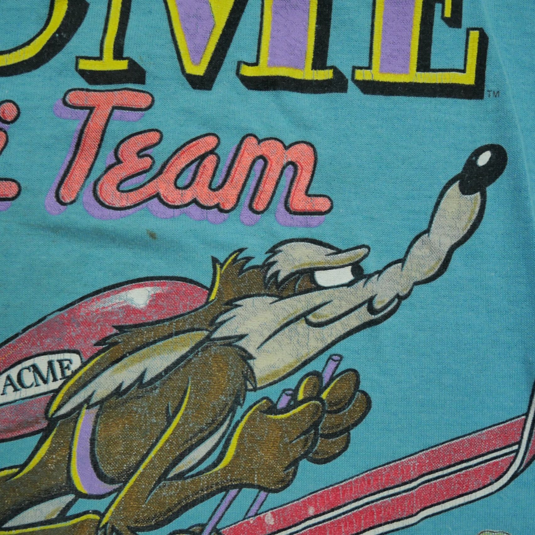 Vintage VINTAGE Looney Tunes Tank Top Shirt Adult Large Blue Wile E Coyote 1989 80s Logo Size US L / EU 52-54 / 3 - 5 Thumbnail