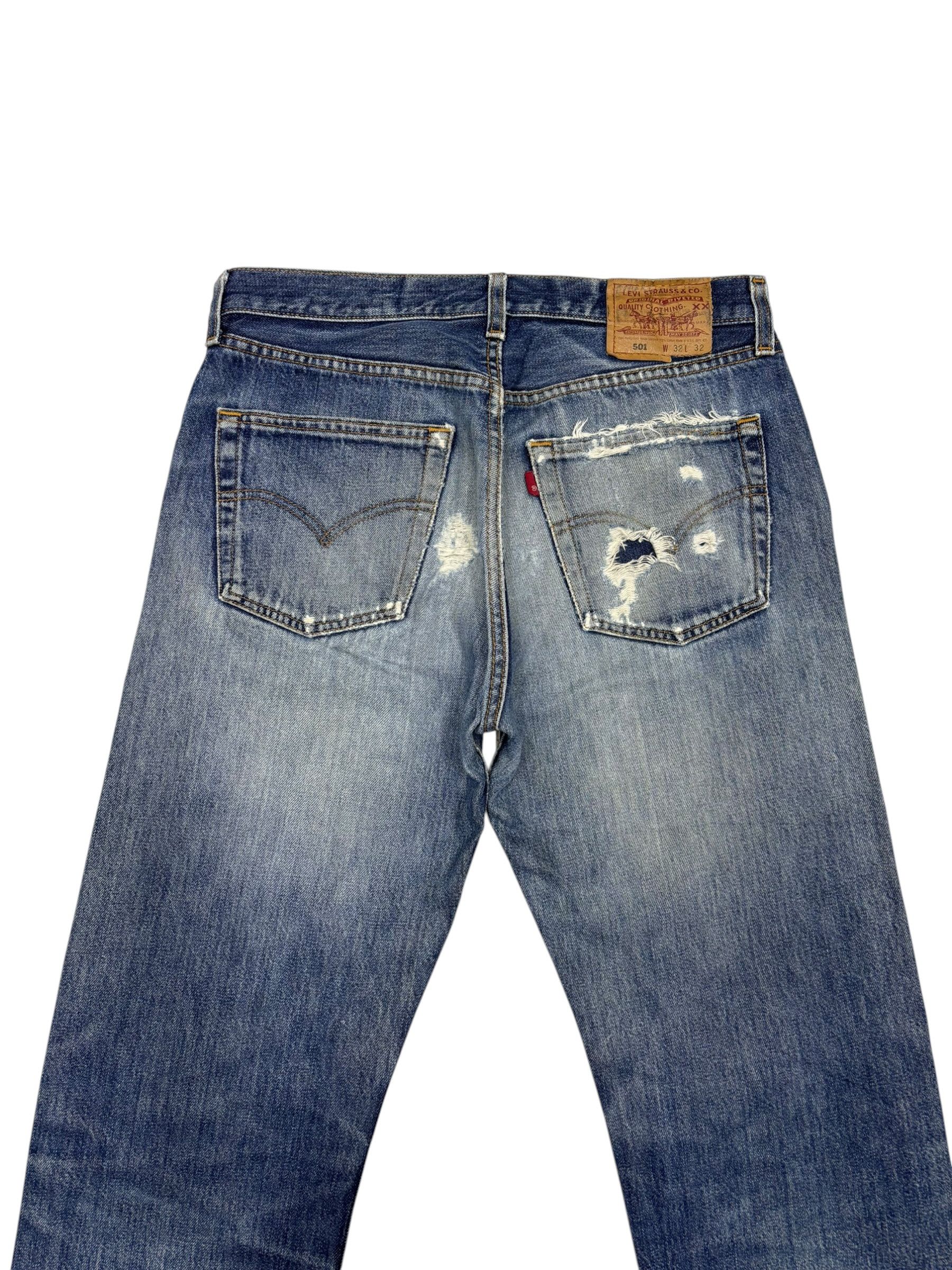Kapital Vintage Levis 501 USA Distressed Denim Jeans Button 553 Size US 32 / EU 48 - 6 Thumbnail