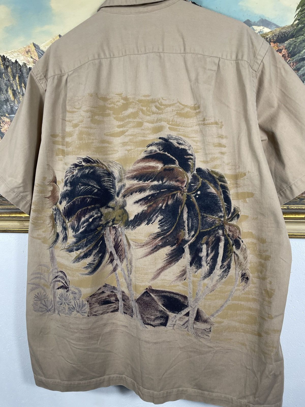 Polo Ralph Lauren × Ralph Lauren × Vintage Polo Ralph Lauren Biege Plam Tree Camp Vintage 90s Shirts Size US L / EU 52-54 / 3 - 11 Thumbnail