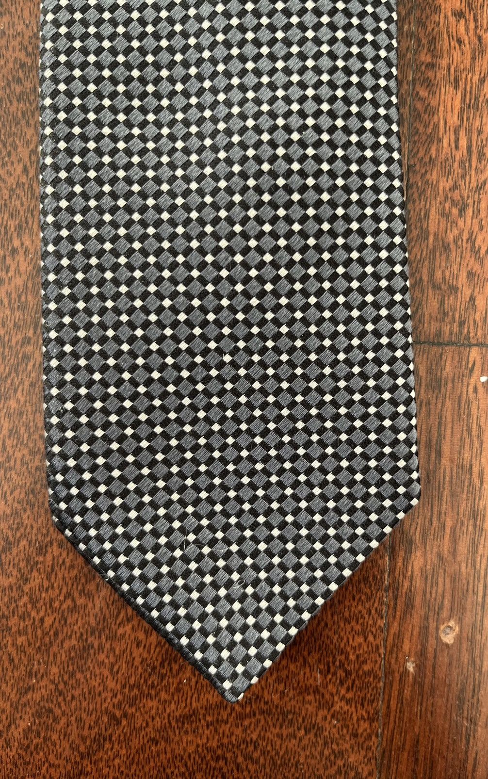 Hugo × Hugo Boss Hugo Boss Silk Tie With Checkered Pattern Size ONE SIZE - 1 Thumbnail