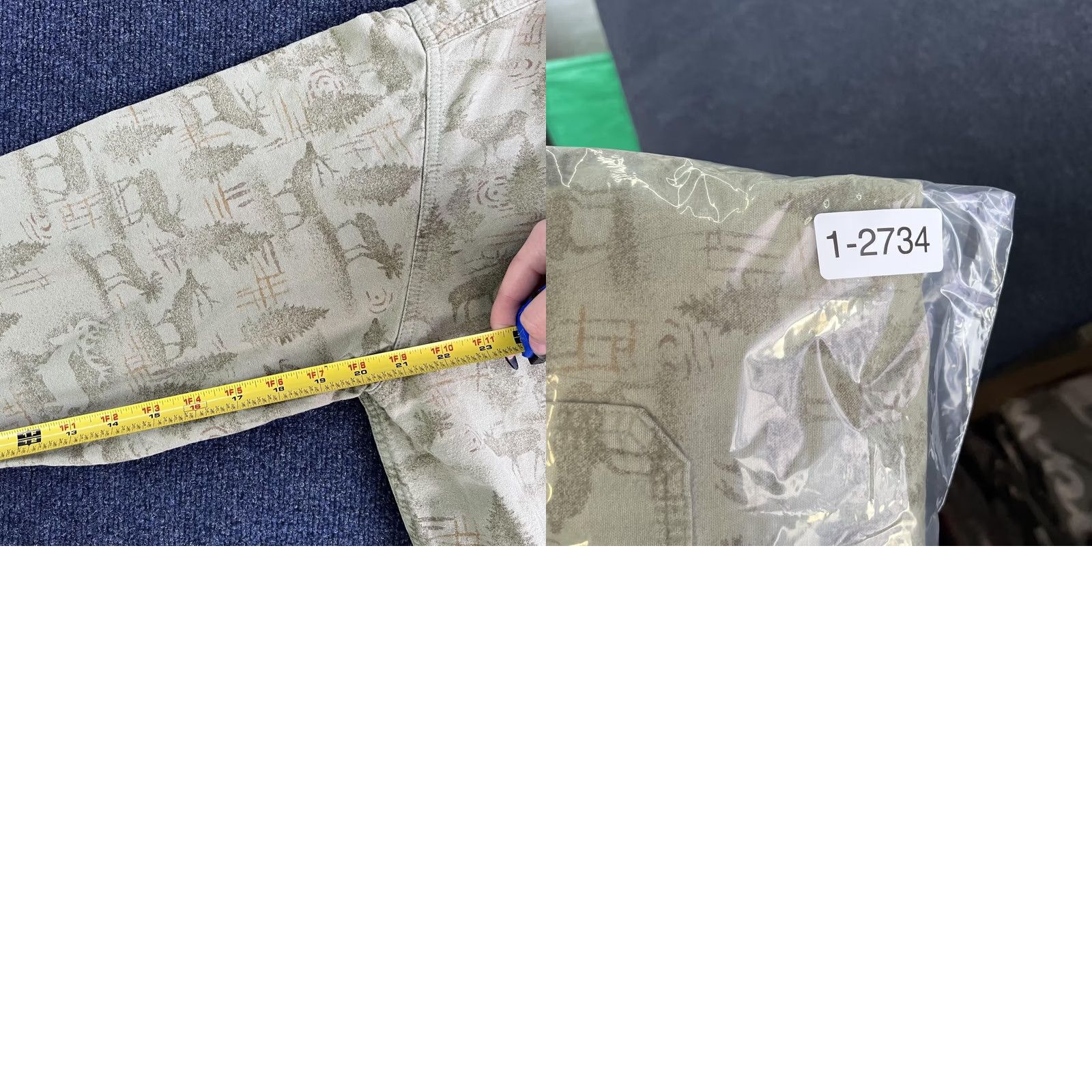 Vintage VINTAGE Woolrich Shirt Mens LT Green Beige Deer Print Button Front Hunting Graphic Print Size US L / EU 52-54 / 3 - 8 Thumbnail