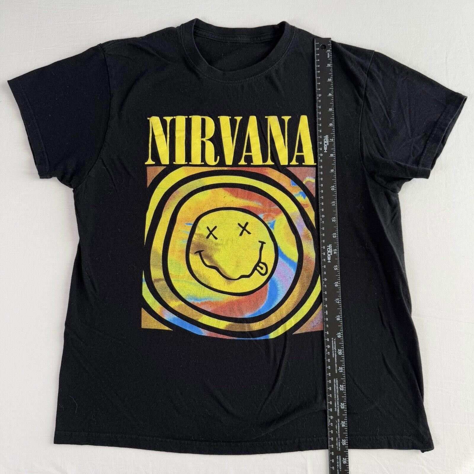 Nirvana Nirvana Smiley Logo Band T-Shirt Mens L Black Grunge Music Size US L / EU 52-54 / 3 - 2 Thumbnail