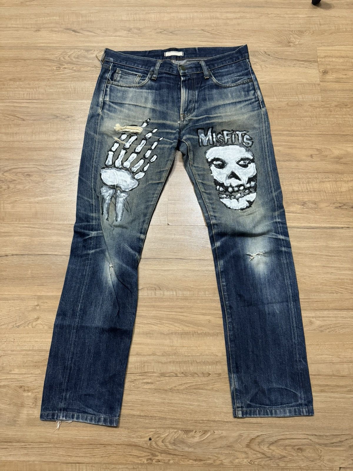 Japanese Brand Uniqlo Custom Misfits Punk Selvedge Jeans Size US 34 / EU 50 - 1 Thumbnail