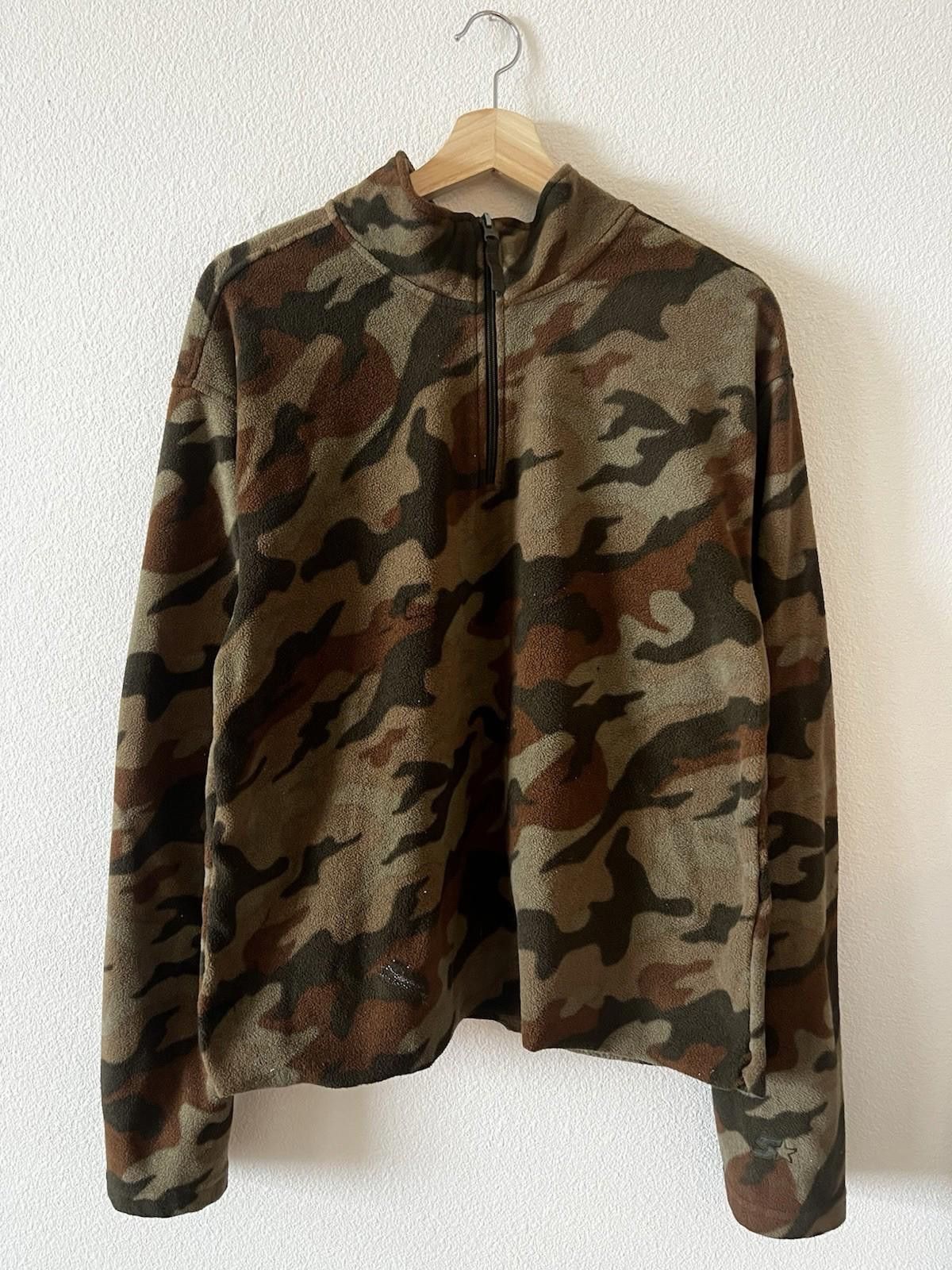 Starter Starter Fleece Jacket Mens XL Long Sleeve Camo Print 1/4 Zip Size US XL / EU 56 / 4 - 1 Thumbnail