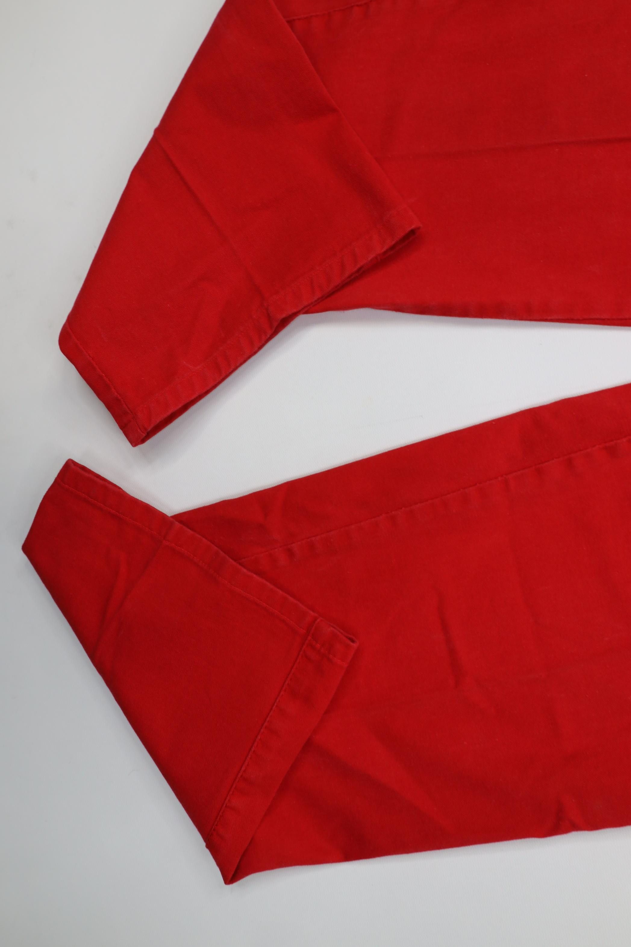 Vintage Vintage 70s Streetwear Wide Leg Chino Pants Red Cotton Size US 29 - 5 Thumbnail