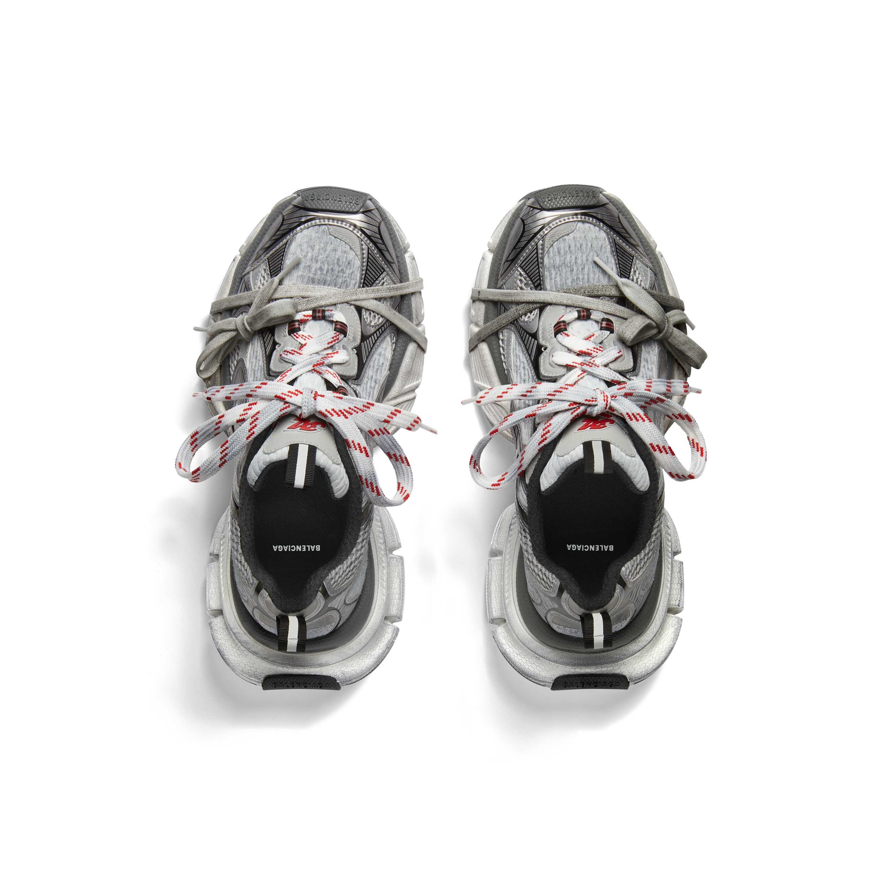 Balenciaga 3XL Women's Grey/White/Red Low Top Sneakers New