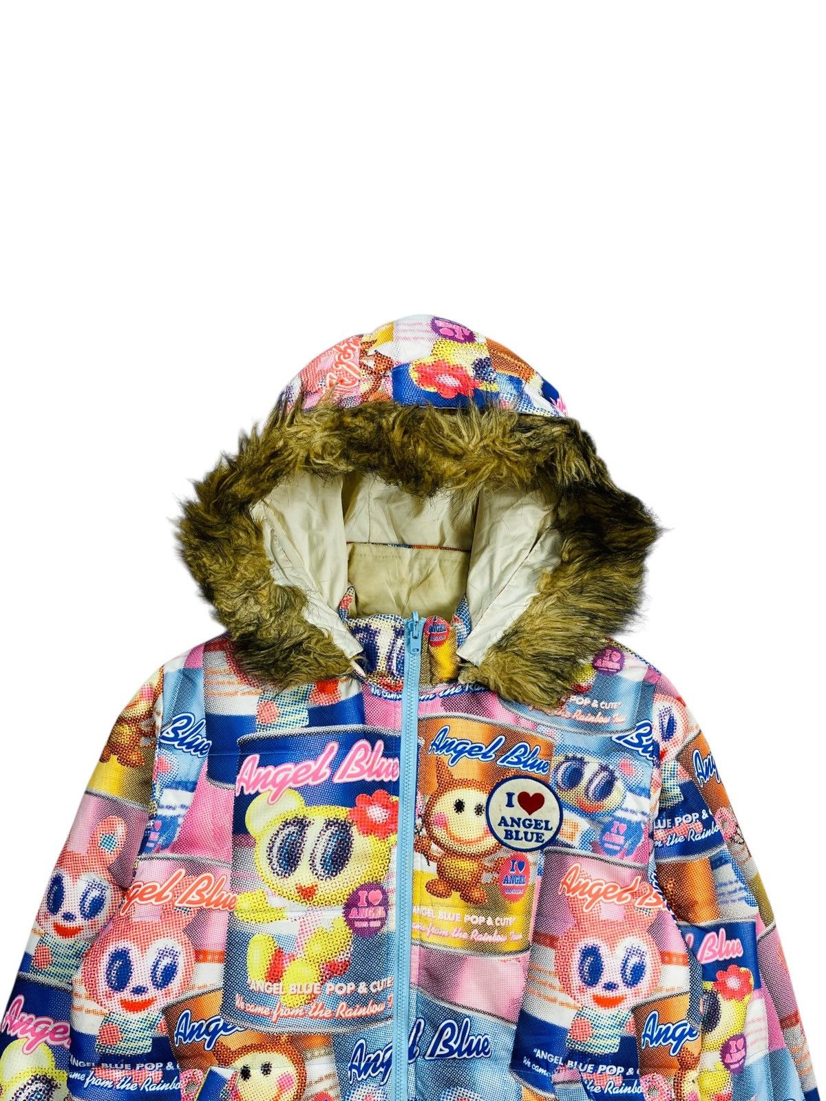 Hysteric Glamour 2000s Angel Blue - Full Printed Fur Hoodie Reversible Jacket Size US M / EU 48-50 / 2 - 4 Thumbnail