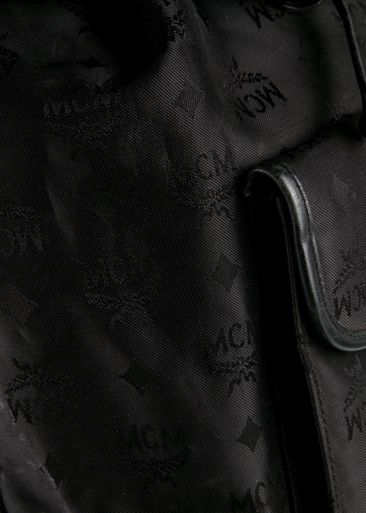 MCM MCM Vintage Black Nylon Drawstring Backpack W Gold Hardware. Size ONE SIZE - 13 Thumbnail