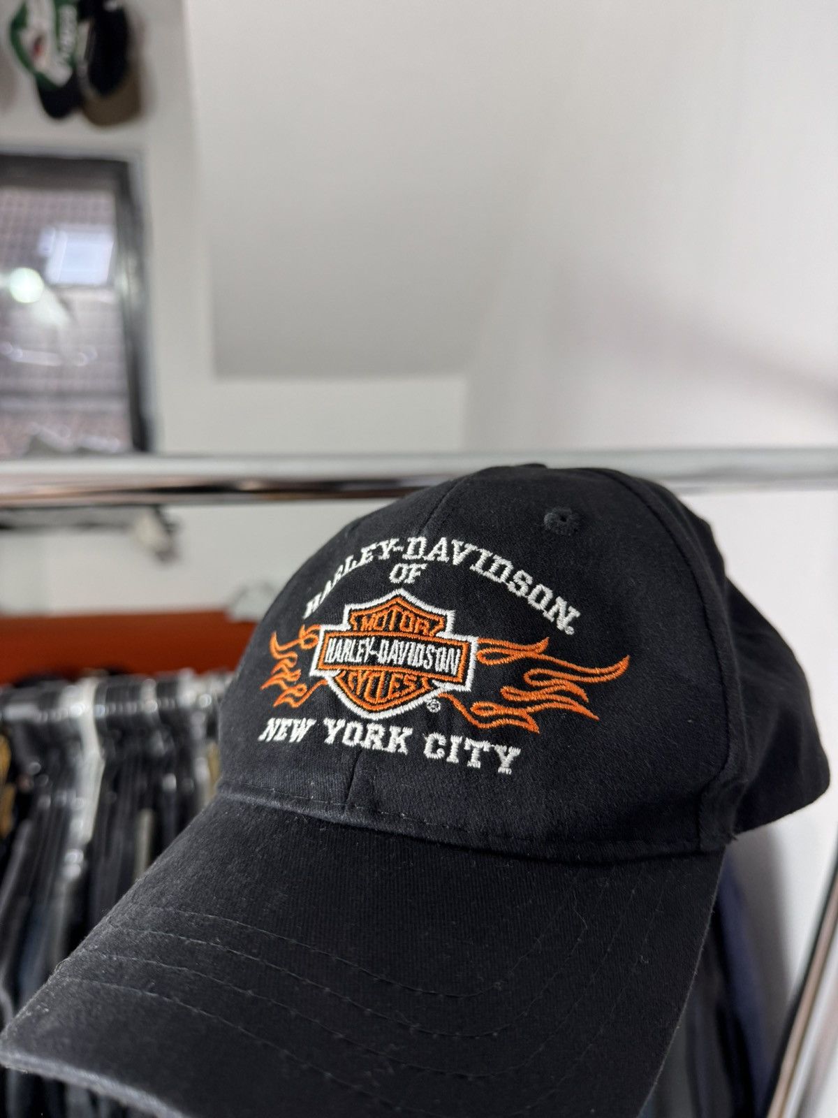Harley Davidson × Vintage × West Coast Choppers Vintage Harley Davidson New York Hat Embroidered Logo 90s Size ONE SIZE - 9 Thumbnail