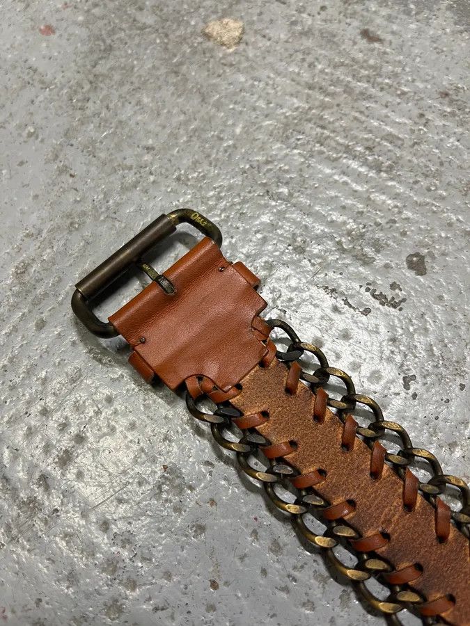 Dolce & Gabbana 2000s Dolce & Gabbana Brown Leather Metallic Armband Size ONE SIZE - 9 Thumbnail