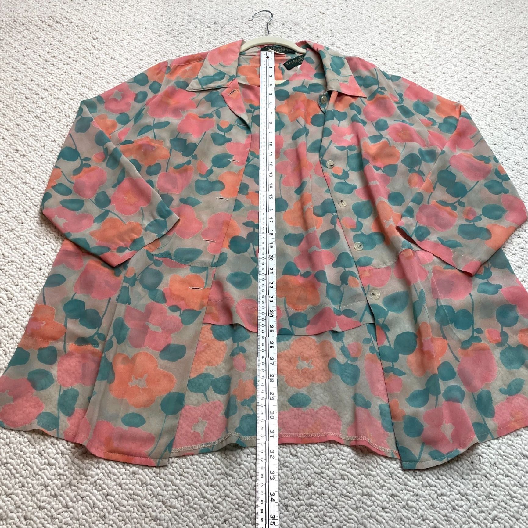 Vintage Harve Benard Jacket Blouse and Tank Combo Womens 16W Floral Jacket? Size XXL / US 16-18 / IT 52-54 - 2 Thumbnail