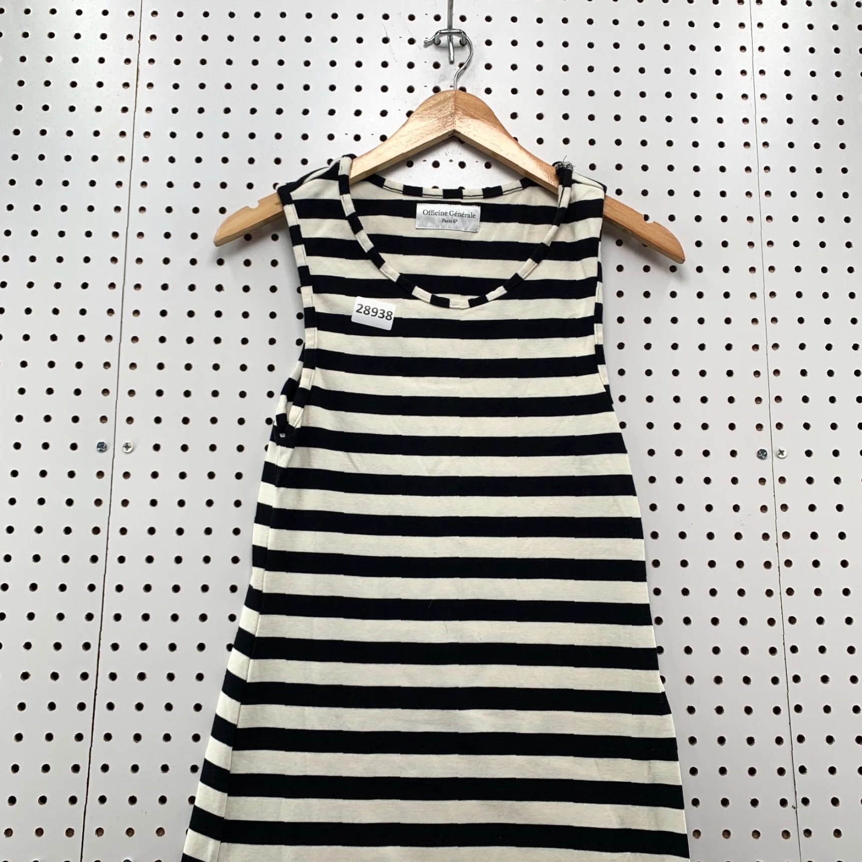 Vintage Officine Generale Striped Mini Shirt Dress Womens M Black Striped 14X34 T-Shirt Dress Size M / US 6-8 / IT 42-44 - 6 Thumbnail