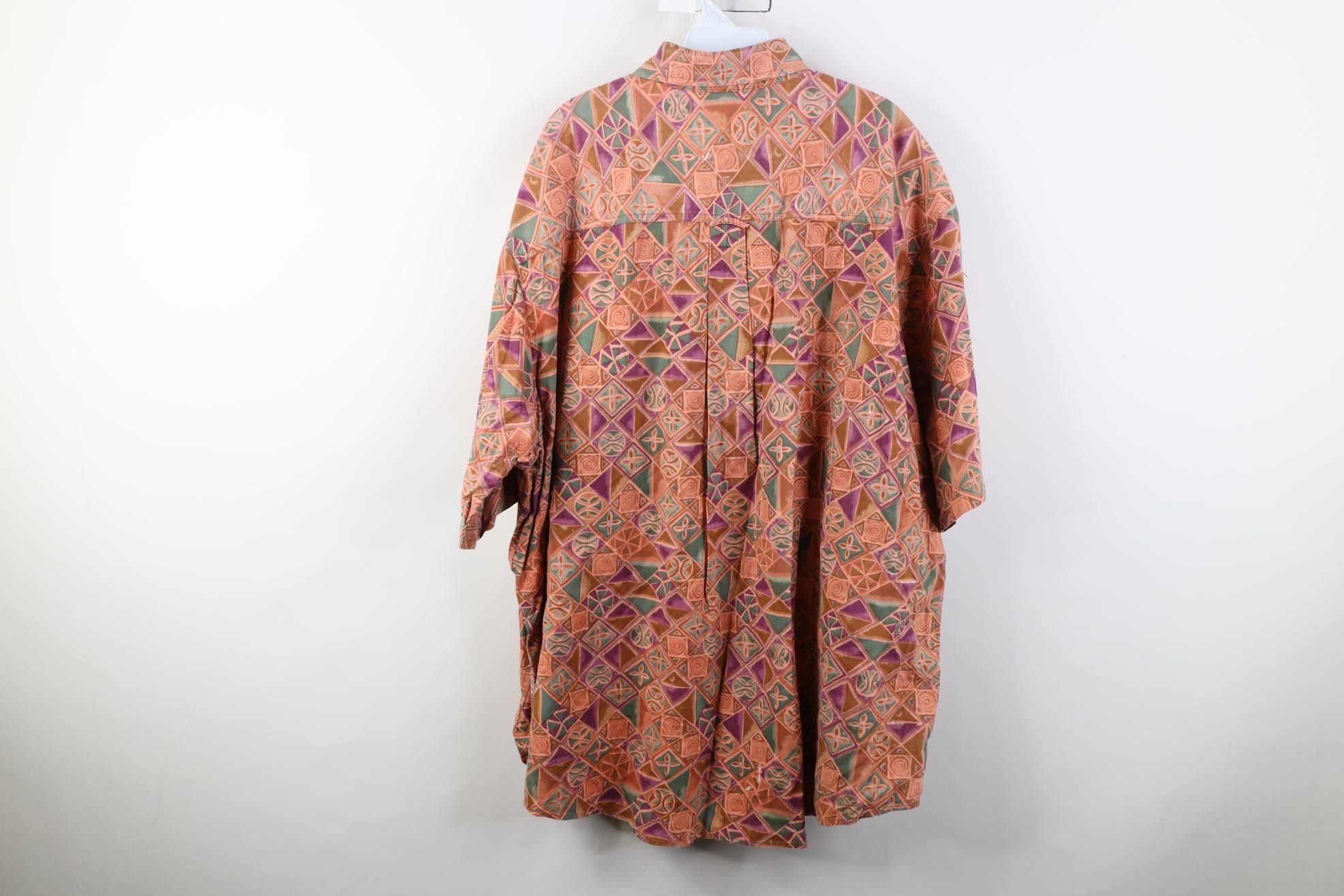 Vintage Vintage 90s Streetwear Geometric Collared Button Down Shirt Size US XXL / EU 58 / 5 - 10 Thumbnail