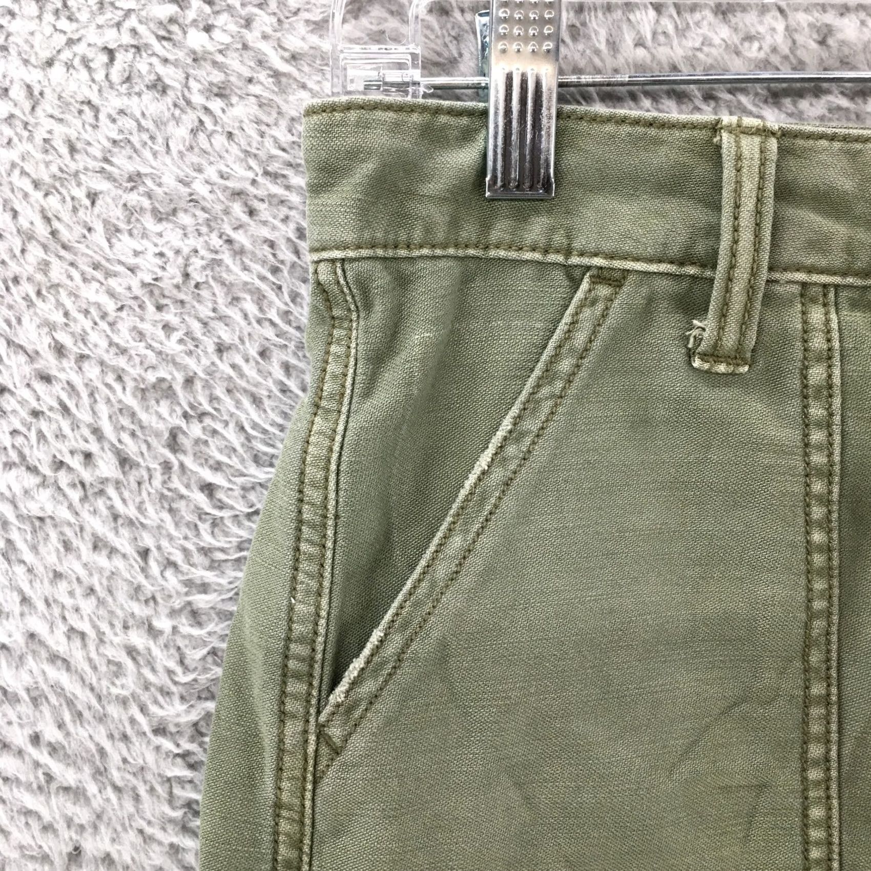American Eagle Outfitters American Eagle Outfitters Short Mini Skirts Womens 2 Green Cotton Button Fly Skirt Size 26" / US 2 / IT 38 - 2 Thumbnail