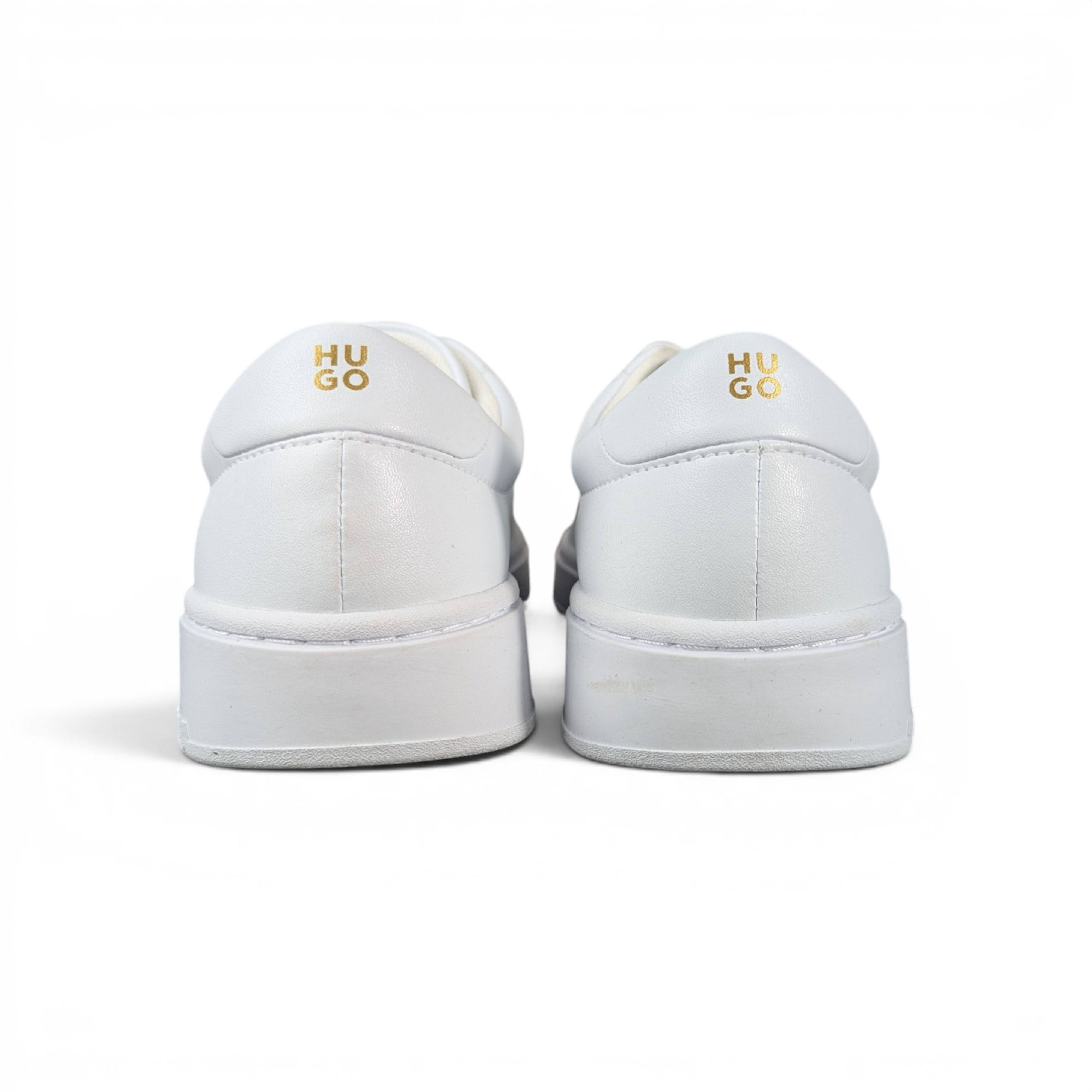 Hugo Boss HUGO NOSS WHITE LEATHER SNEAKERS Size US 7 / IT 37 - 5 Thumbnail