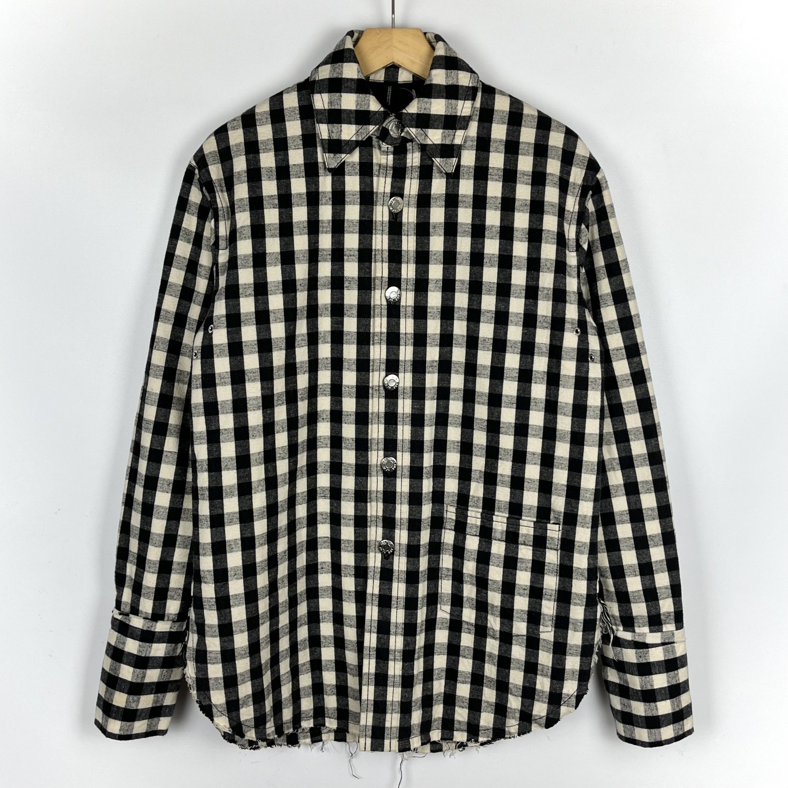Helmut Lang Oversized Gingham Flannel Overshirt Jacket
