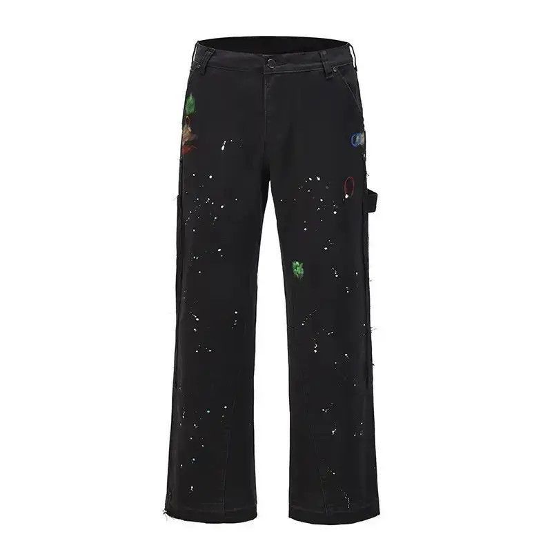 Japanese Brand Black Color Graffiti Cargo Flared Streetwear Jeans y2k Size US 30 / EU 46 - 3 Thumbnail