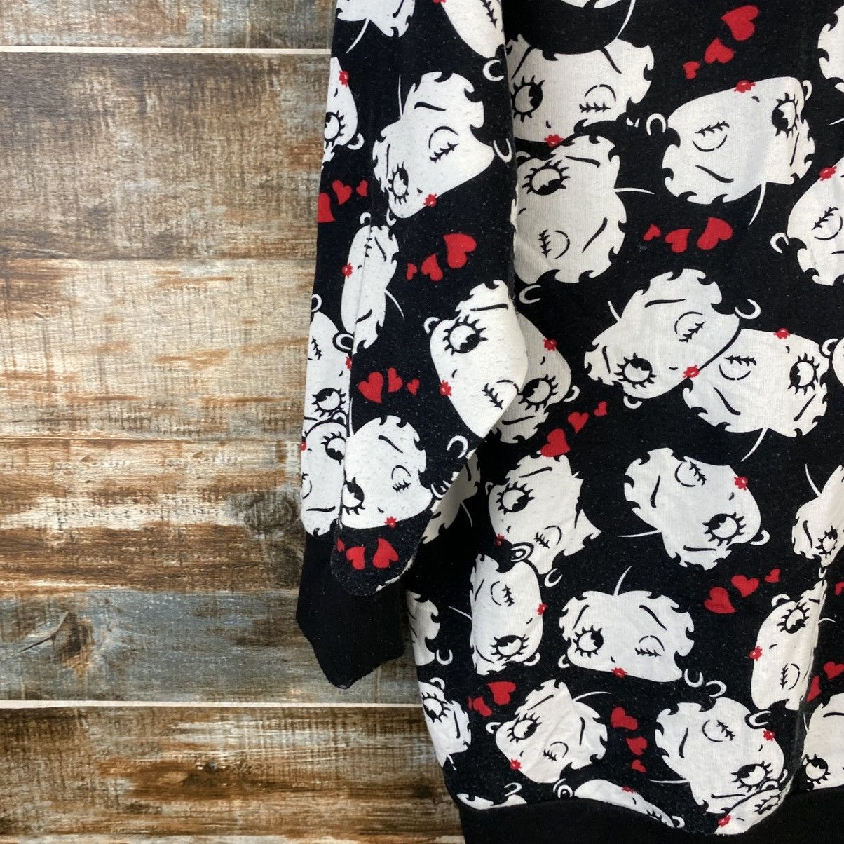 Japanese Brand DL Betty Boop full print Black Hoodie #C863 Size US XL / EU 56 / 4 - 16 Thumbnail