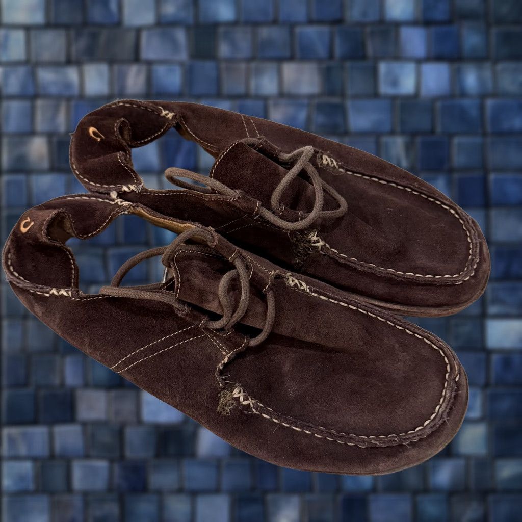 Olukai OluKai Ohana Lace Up Oxfords Mens 12 Brown Leather Slip On Comfort Sneakers Sneakers Mens 12 Brown Leather Slip On Comfort Shoes Size US 12 / EU 45 - 1 Thumbnail