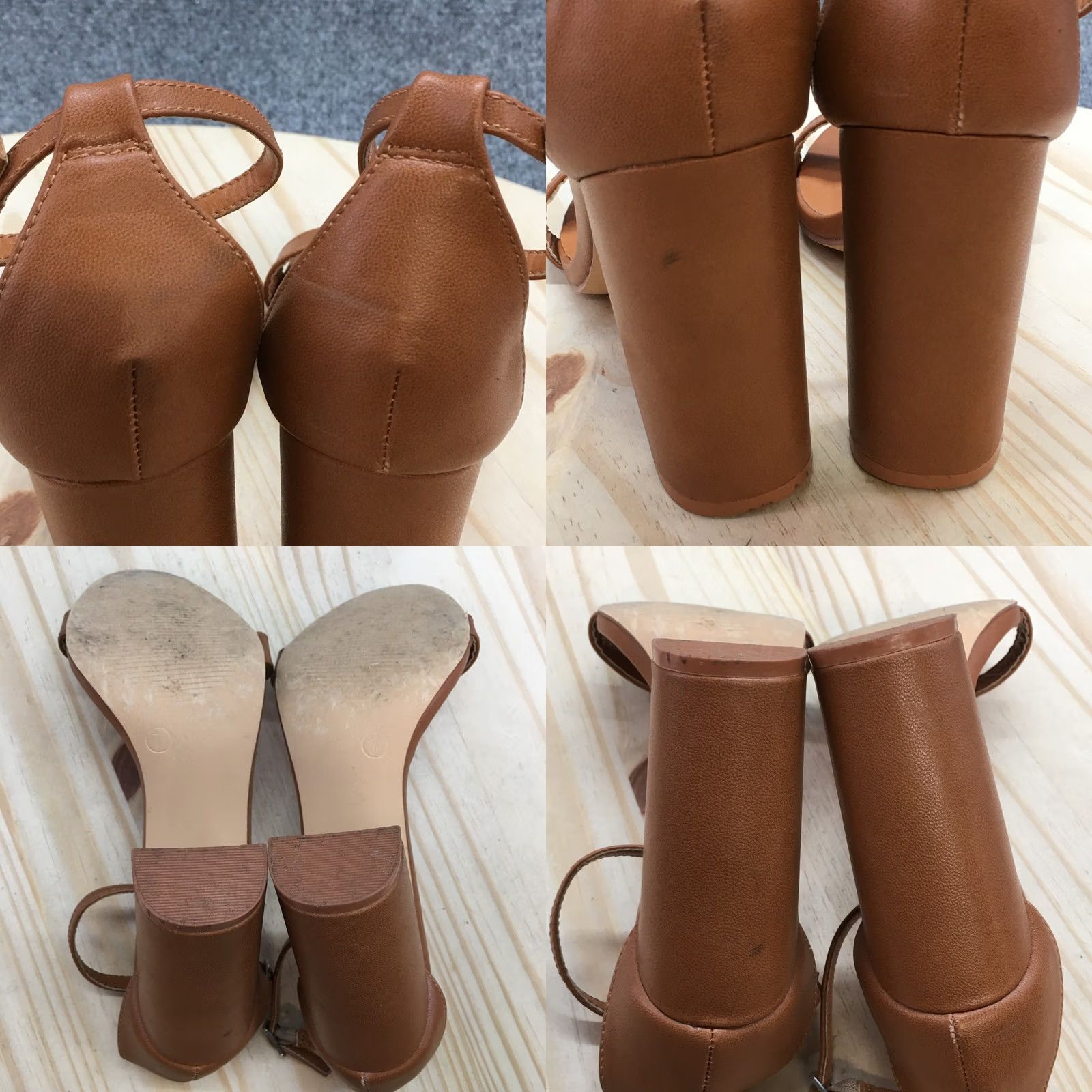 Lulus Lulus Pump Heels Womens 7M Brown Taylor Naked Ankle Strap Slip-On Casual Leather Sandal Size US 7 / IT 37 - 8 Thumbnail