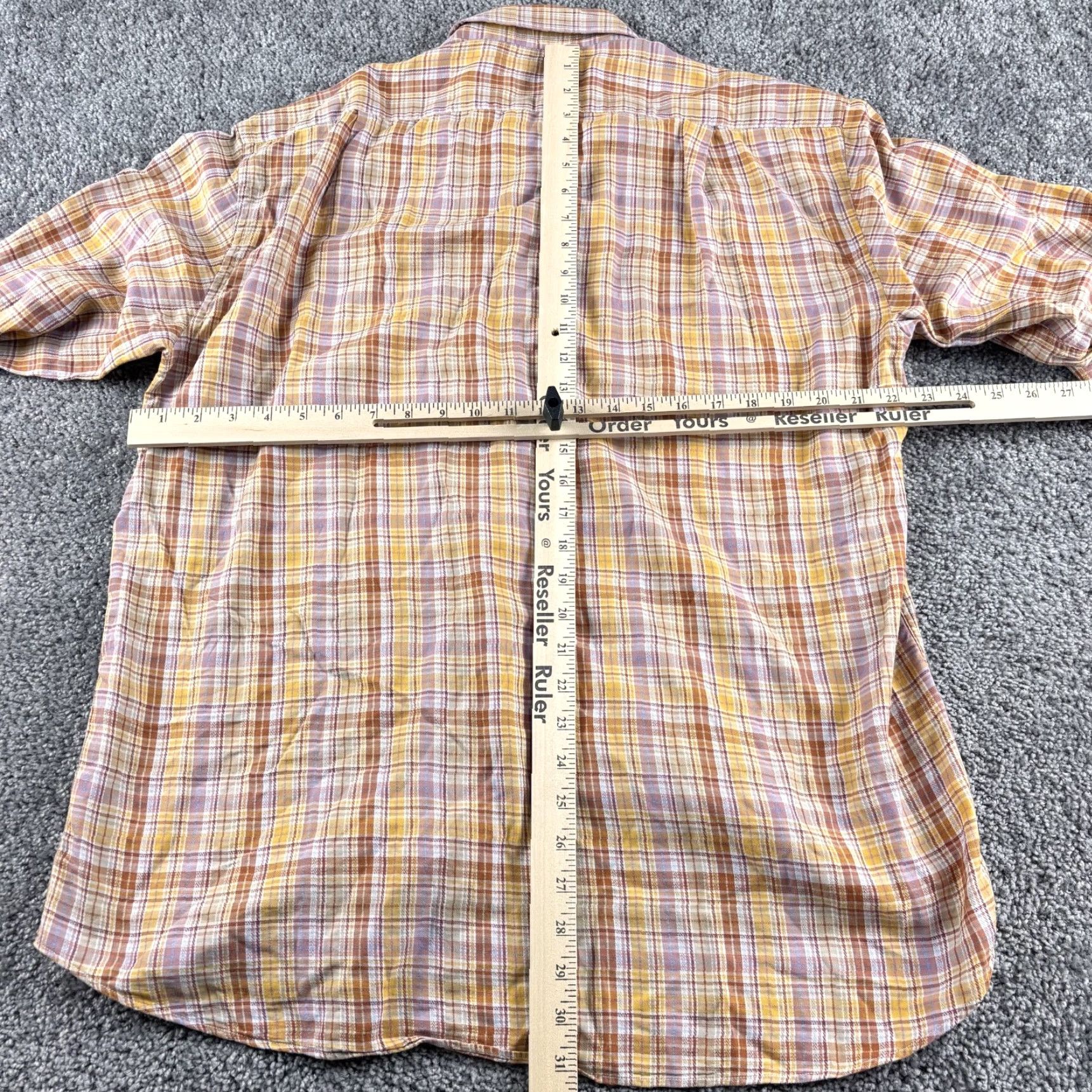 Canali Canali Shirt Men L Orange Plaid Button-Up Long Sleeve Casual Business Formal Twill Cotton Button-Down Collar Classic Wear Size US L / EU 52-54 / 3 - 7 Thumbnail