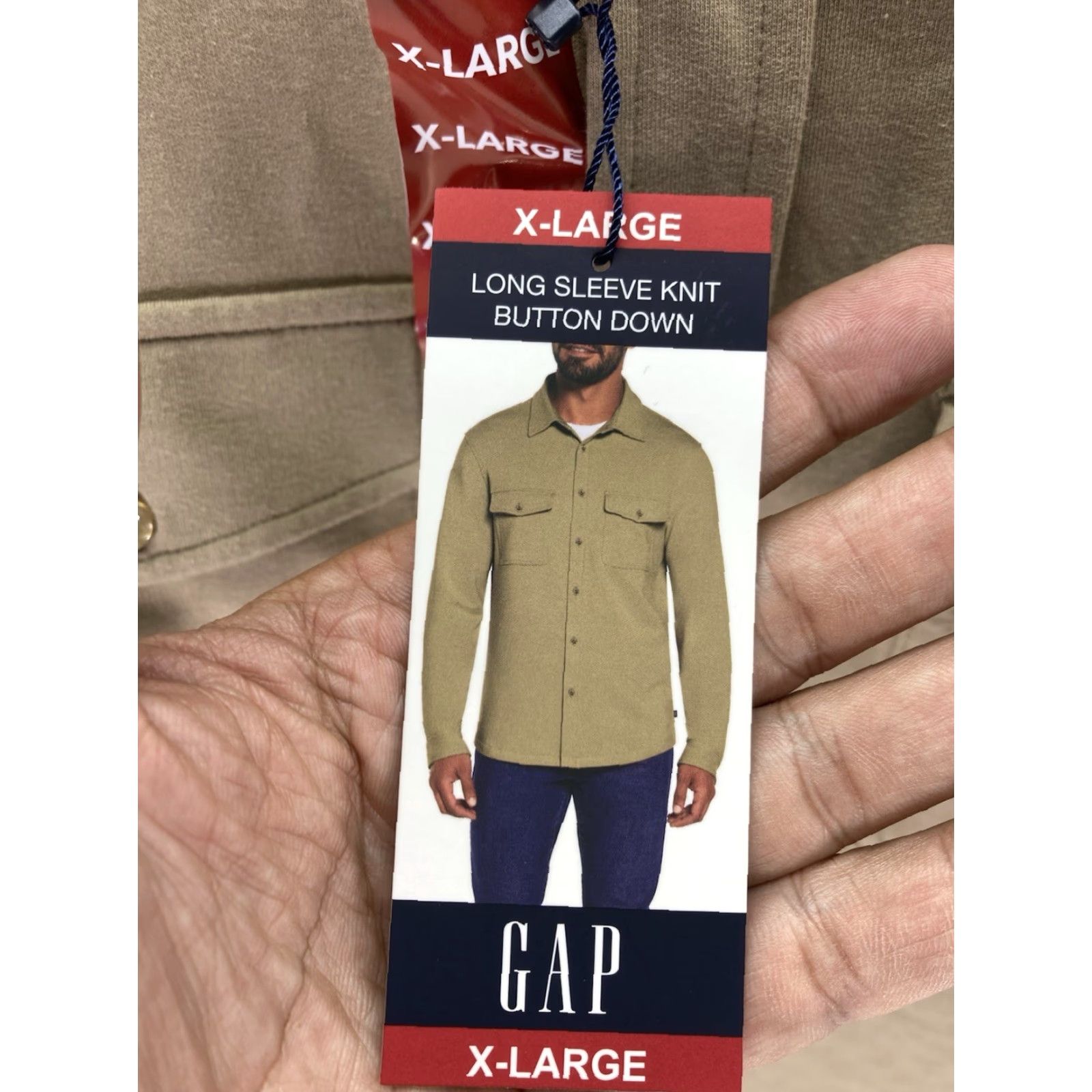 Gap Gap Knit Shirt Men XL Brown Button Long Sleeve Cotton Blend Stretch NWT Shirt Size US XL / EU 56 / 4 - 4 Thumbnail