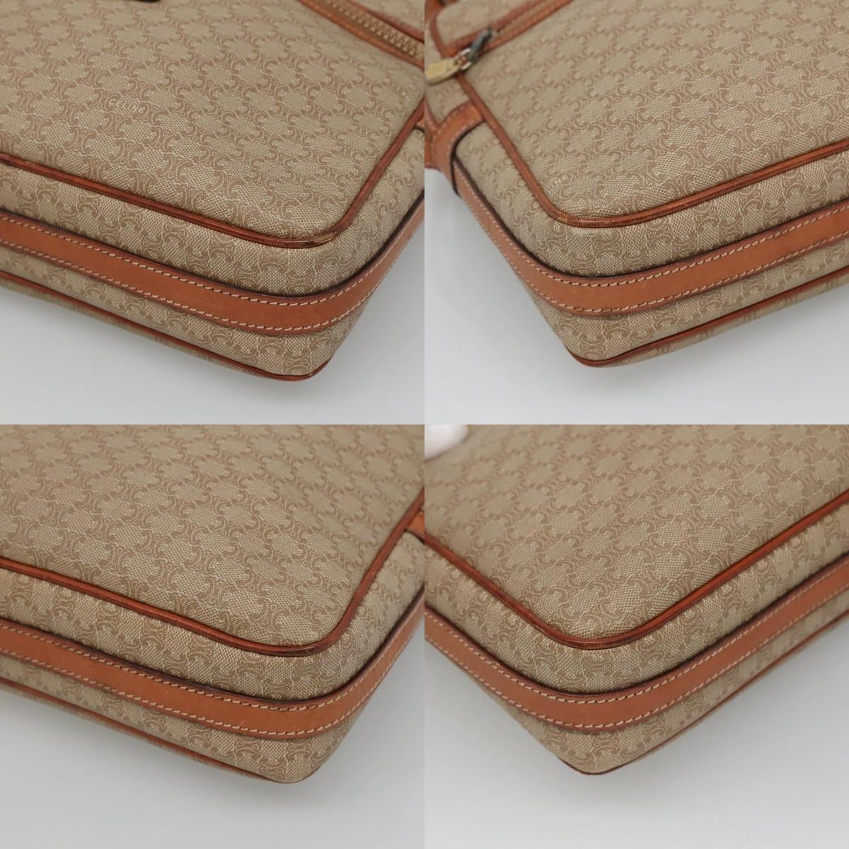 Celine CELINE Macadam Canvas Shoulder Bag Pvc Beige Gold Size ONE SIZE - 10 Thumbnail
