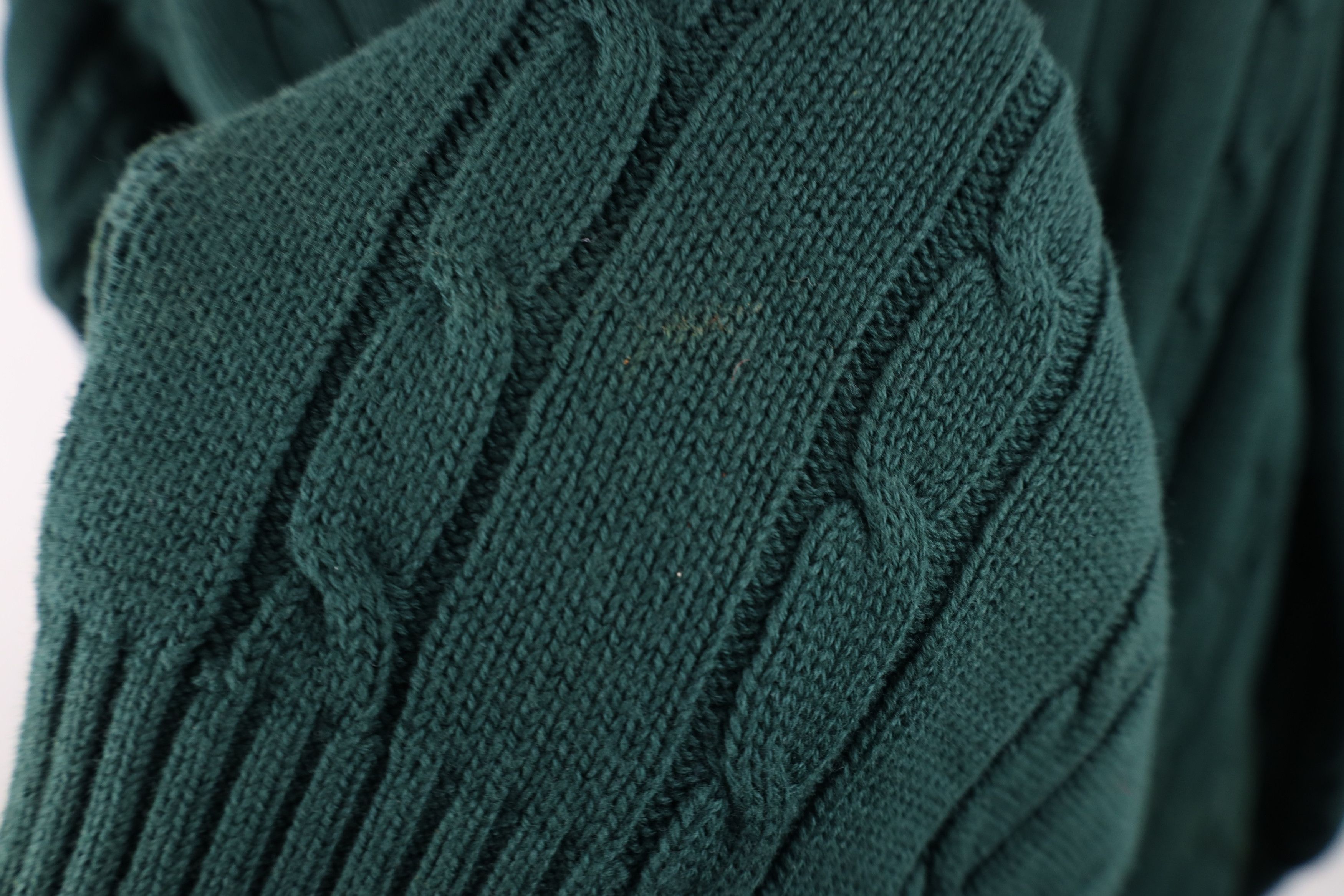 Tommy Hilfiger Vintage 90s Tommy Hilfiger Chunky Cable Knit Sweater Green Size US XL / EU 56 / 4 - 11 Thumbnail