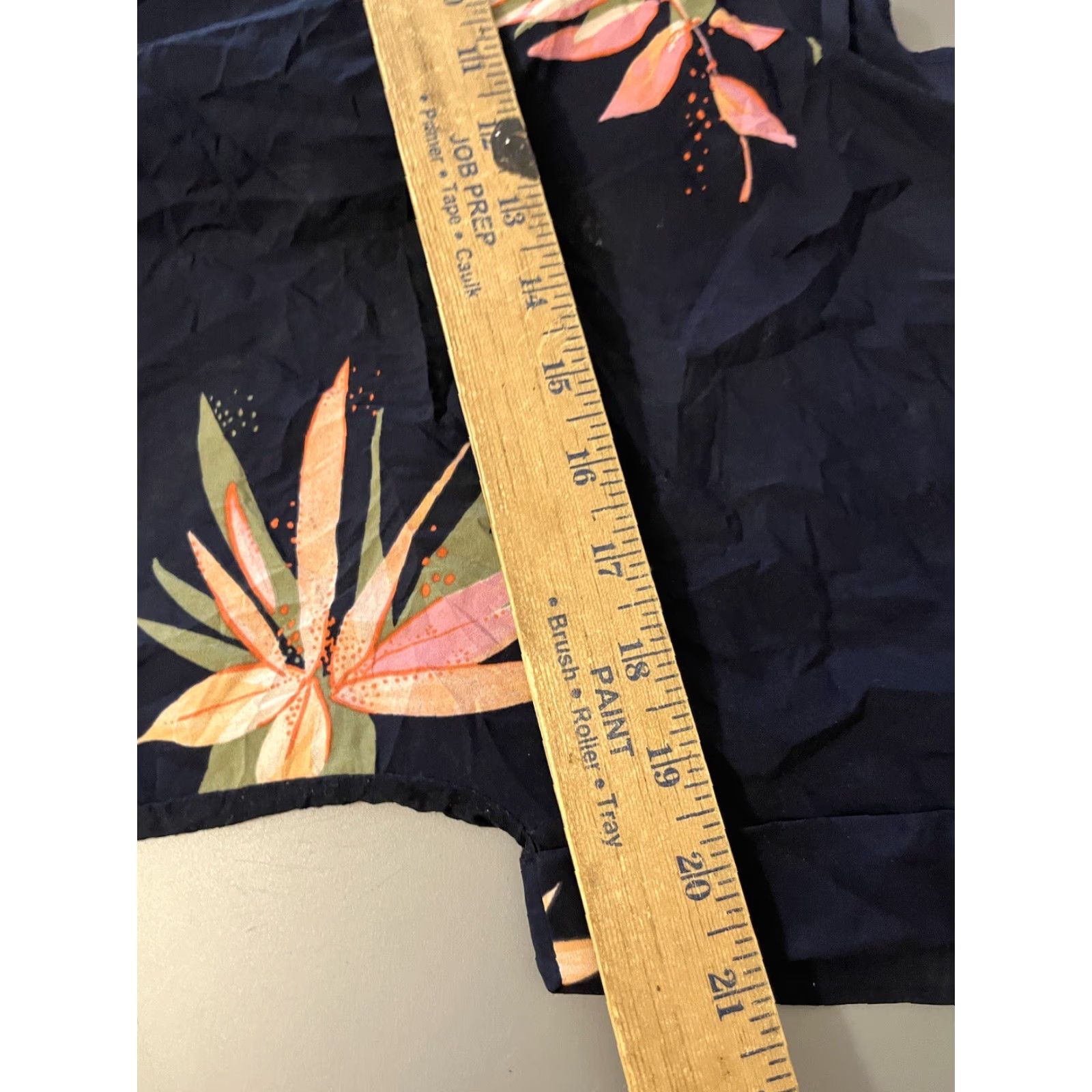 Vintage A New Day Blouse L Blue Floral Tropical V-Neck Short Sleeve Casual Womens Size L / US 10 / IT 46 - 5 Thumbnail