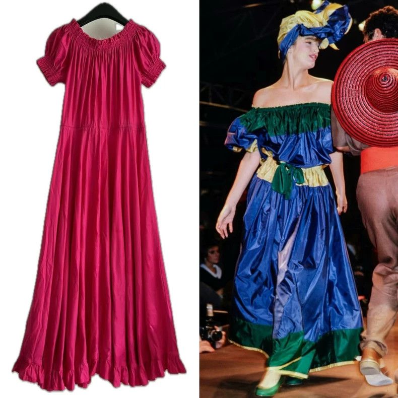 Kenzo KENZO A very large skirted rose pink one-shoulder dress Size M / US 6-8 / IT 42-44 - 1 Thumbnail