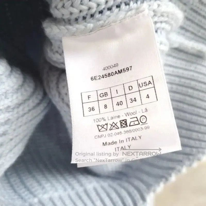 Dior Dior Light Blue Wool Cropped Sweater for Women . Size S / US 4 / IT 40 - 7 Thumbnail