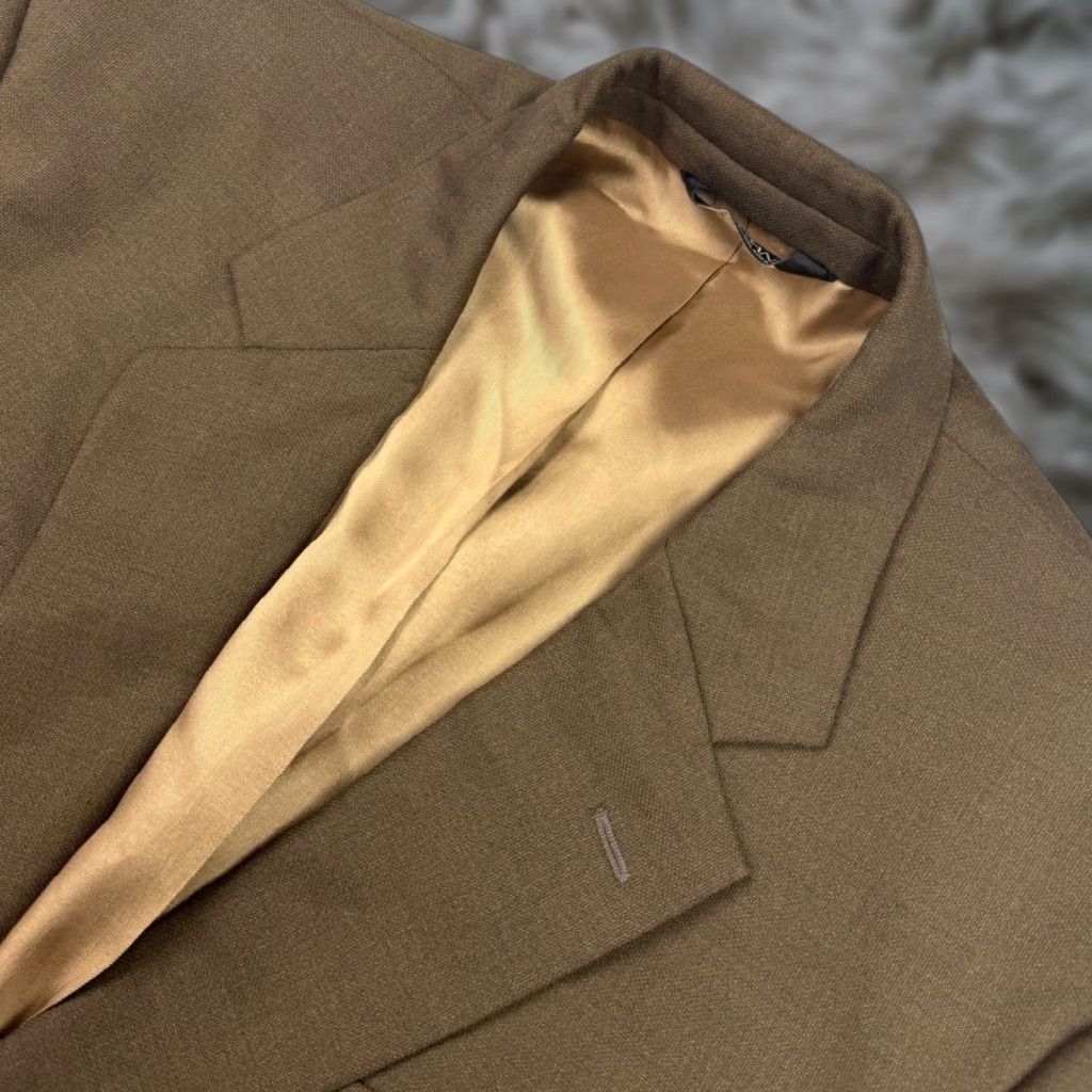 Jos. A. Bank Men’s 100% Wool 2-Button Blazer Jacket Brown 46L Long Solid Notch Lapel Mens Regular Jacket Blazer 2-Button Front Vintage: No