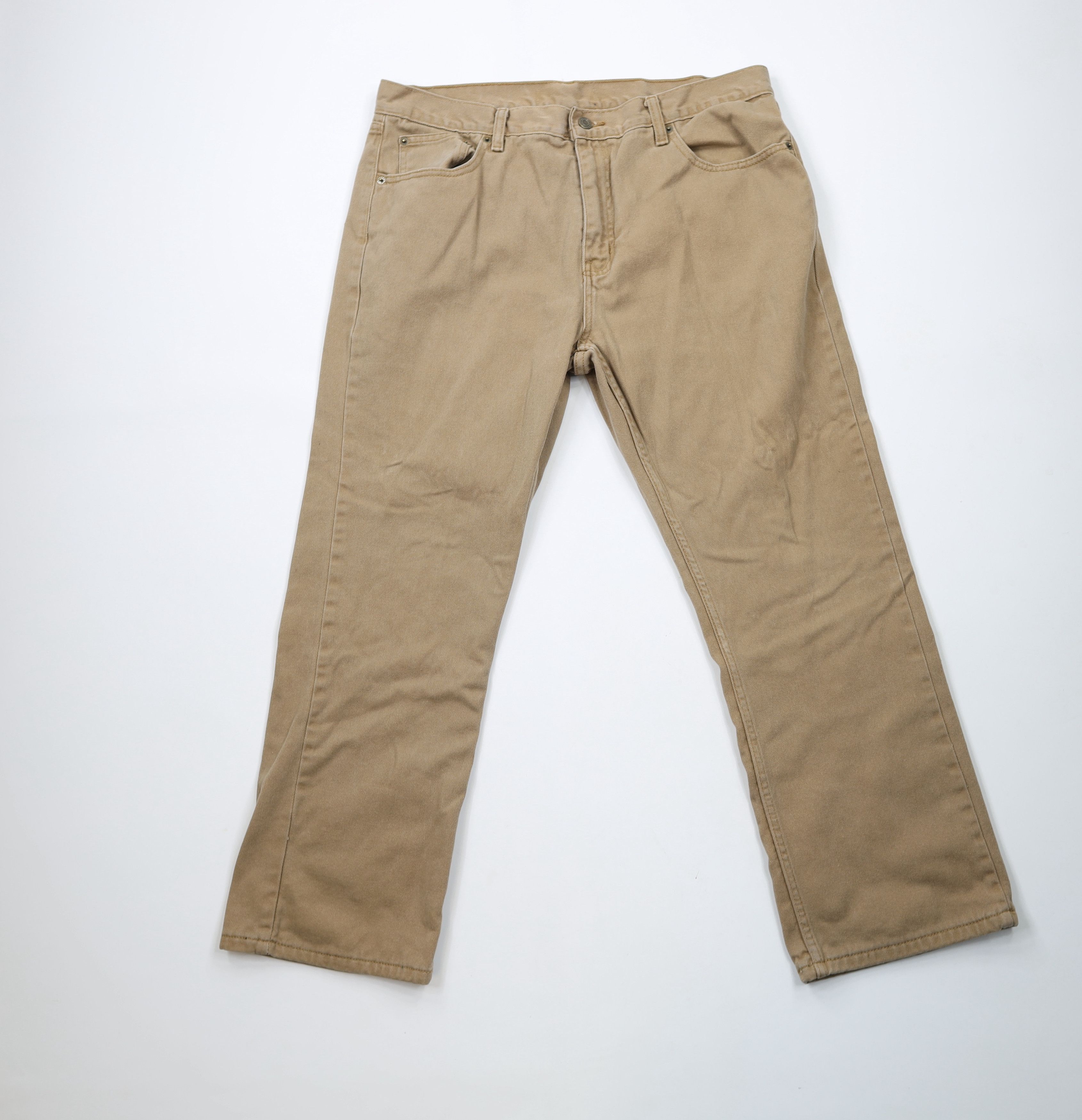 Vintage Vintage Y2K Streetwear Lined Wide Leg Denim Jeans Beige Size US 38 / EU 54 - 2 Thumbnail