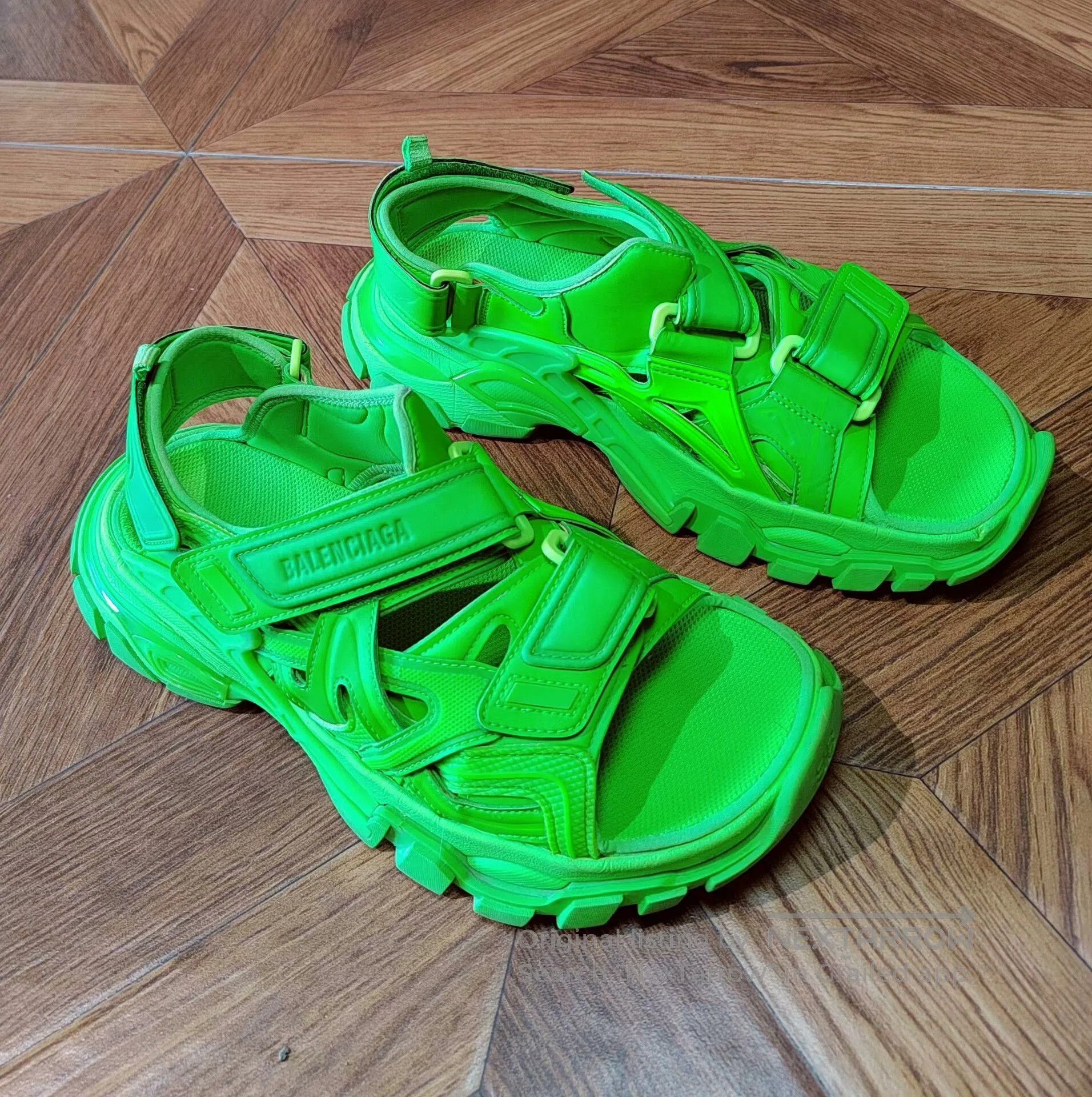 Balenciaga Balenciaga Track Sandals Fluorescent Green. Size US 8.5 / IT 38.5 - 1 Thumbnail