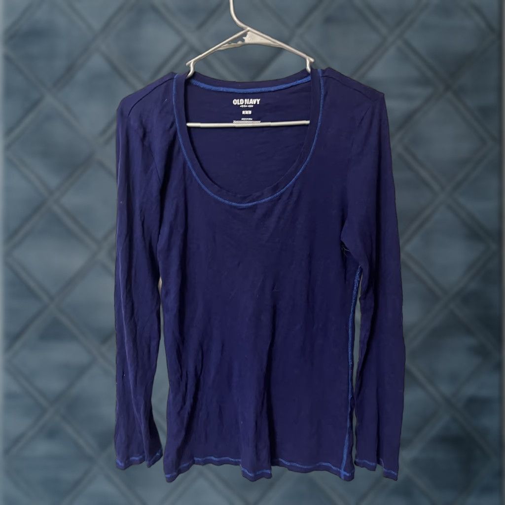 Old Navy Old Navy T-Shirt Women M Blue Round Neck Long Sleeve Pullover Breathable Vintage No Size M / US 6-8 / IT 42-44 - 1 Thumbnail